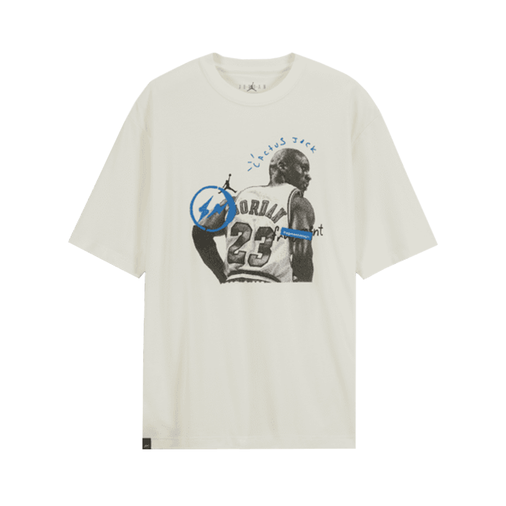 image of Air Jordan X Travis Scott X Fragment Short-Sleeve Tee White, Men's (Size 2XL)