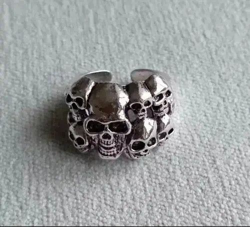 Jewelry x Ring Of Fire Multiple Skull Ring in Silver, Men's