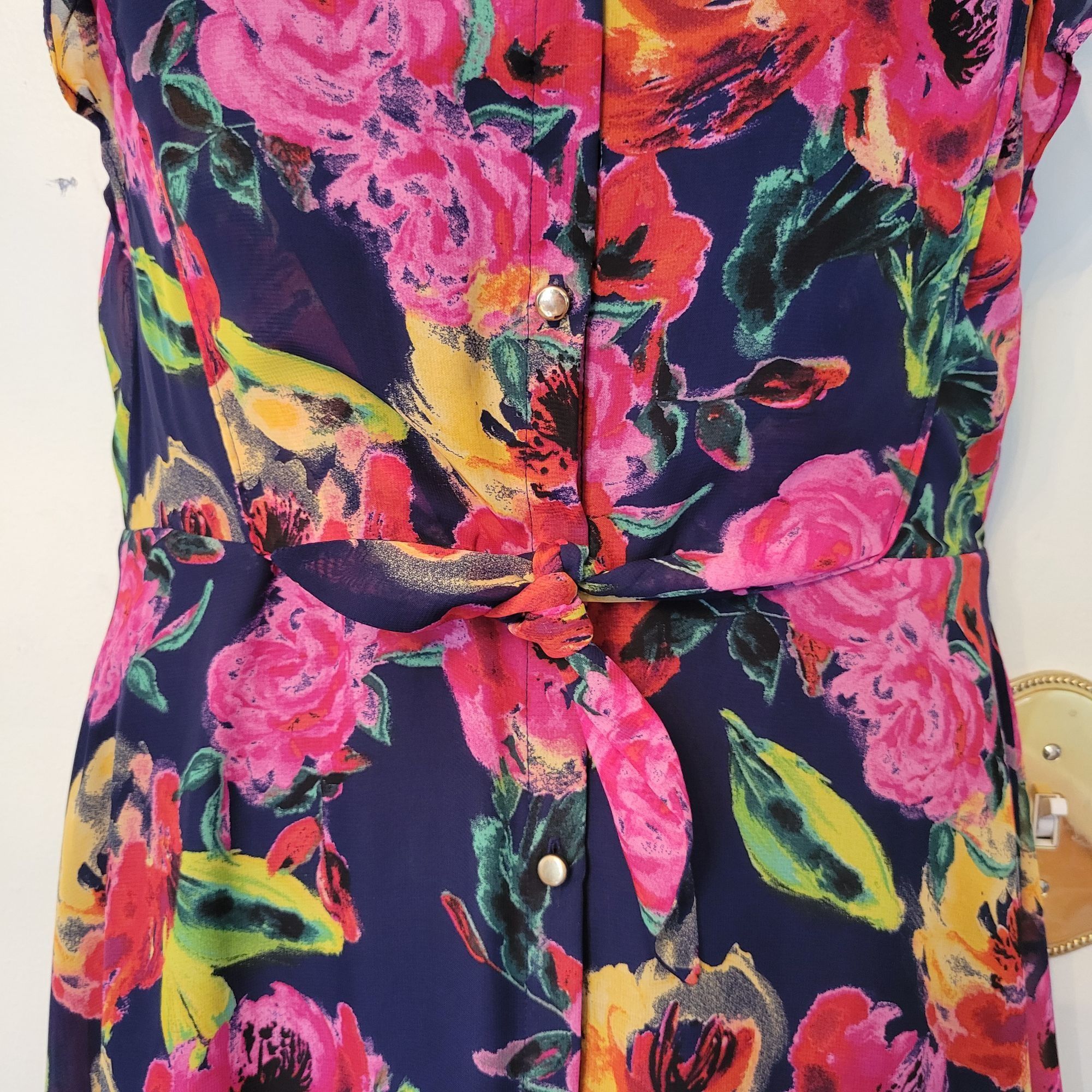 Other Julia Jordan Floral Dress 12 High Neck Modest A Line Midi Su Size XL / US 12-14 / IT 48-50 - 6 Thumbnail