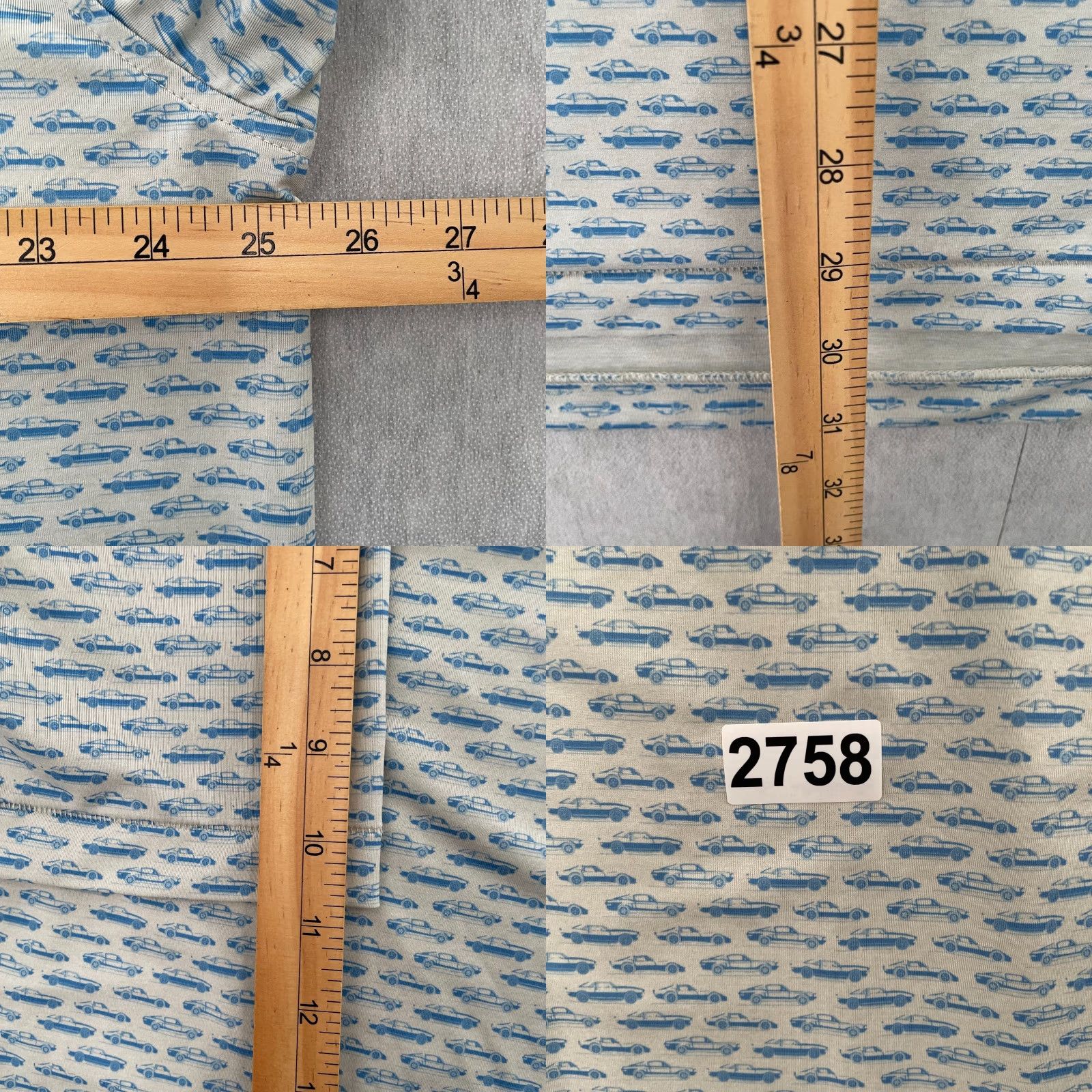 Peter Millar Peter Millar Shirt Adult XL Gray Blue Polo Cars Print Mens Polo Shirt All Seasons Summer Spring Golf Walking Size US XL / EU 56 / 4 - 8 Thumbnail