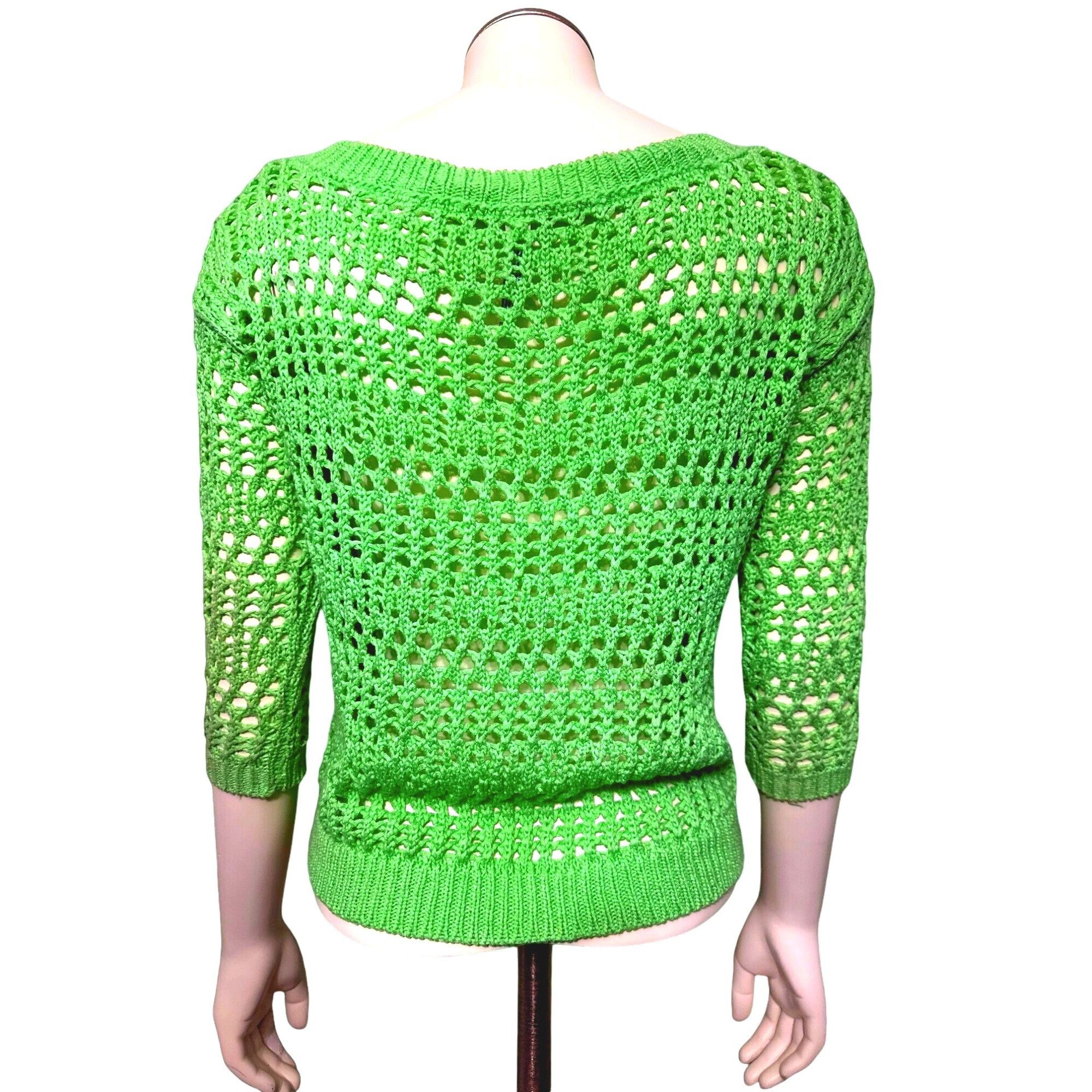 Aeropostale Aeropostale Lime Green Long Sleeve All Acrylic Knitted Sweat Size S / US 4 / IT 40 - 4 Thumbnail