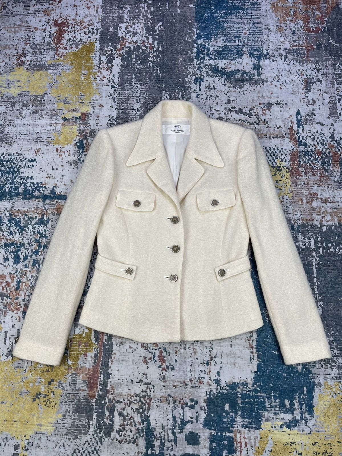 Karl Lagerfeld Karl Lagerfeld Single Breasted Notch Lapel Wool Size S / US 4 / IT 40 - 1 Thumbnail