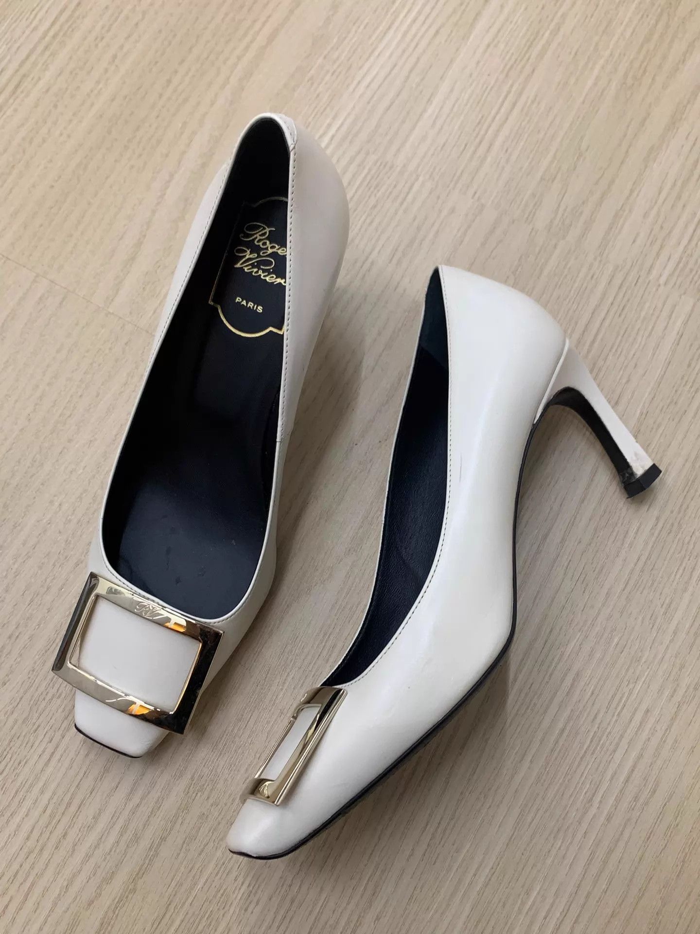 Roger Vivier Roger Vivier White Square Buckle Heels Size 37 New Size US 6.5 / IT 36.5 - 2 Thumbnail