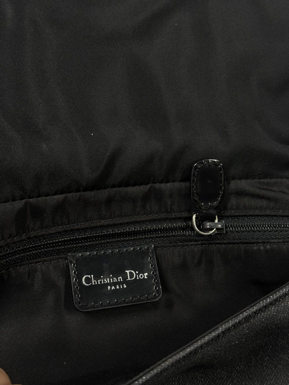 Dior Christian Dior Black Handbag Women’s Canvas Leather Tote Bag Size ONE SIZE - 7 Thumbnail