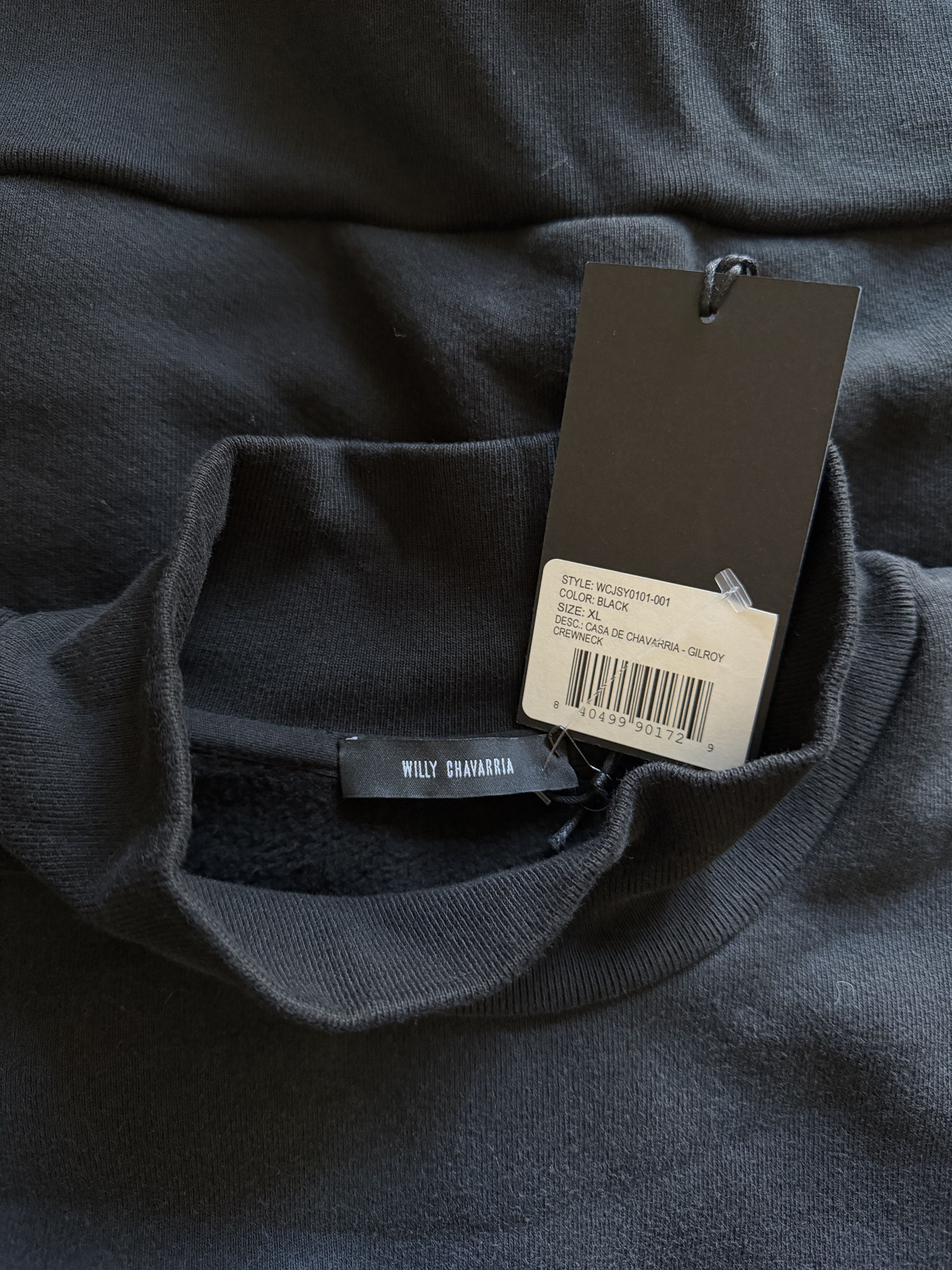 Willy Chavarria Willy Chavarria Gilroy Crewneck Sweatshirt in Black Size US XL / EU 56 / 4 - 7 Thumbnail