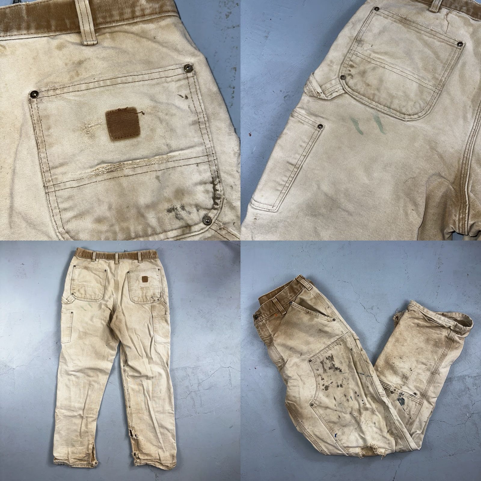 Carhartt VINTAGE Carhartt Carpenter Pants USA B01 Brown Thrashed 34x34 Act 32x32 Size US 34 / EU 50 - 10 Thumbnail