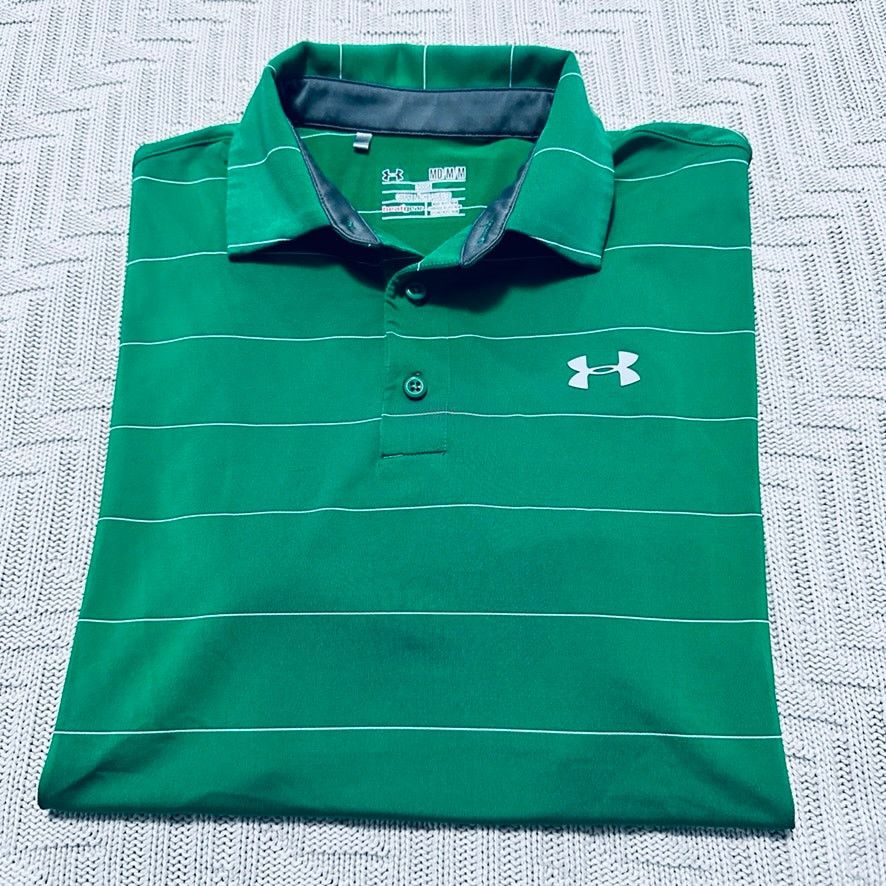 Under Armour Under Armour green striped polo Size US M / EU 48-50 / 2 - 1 Thumbnail
