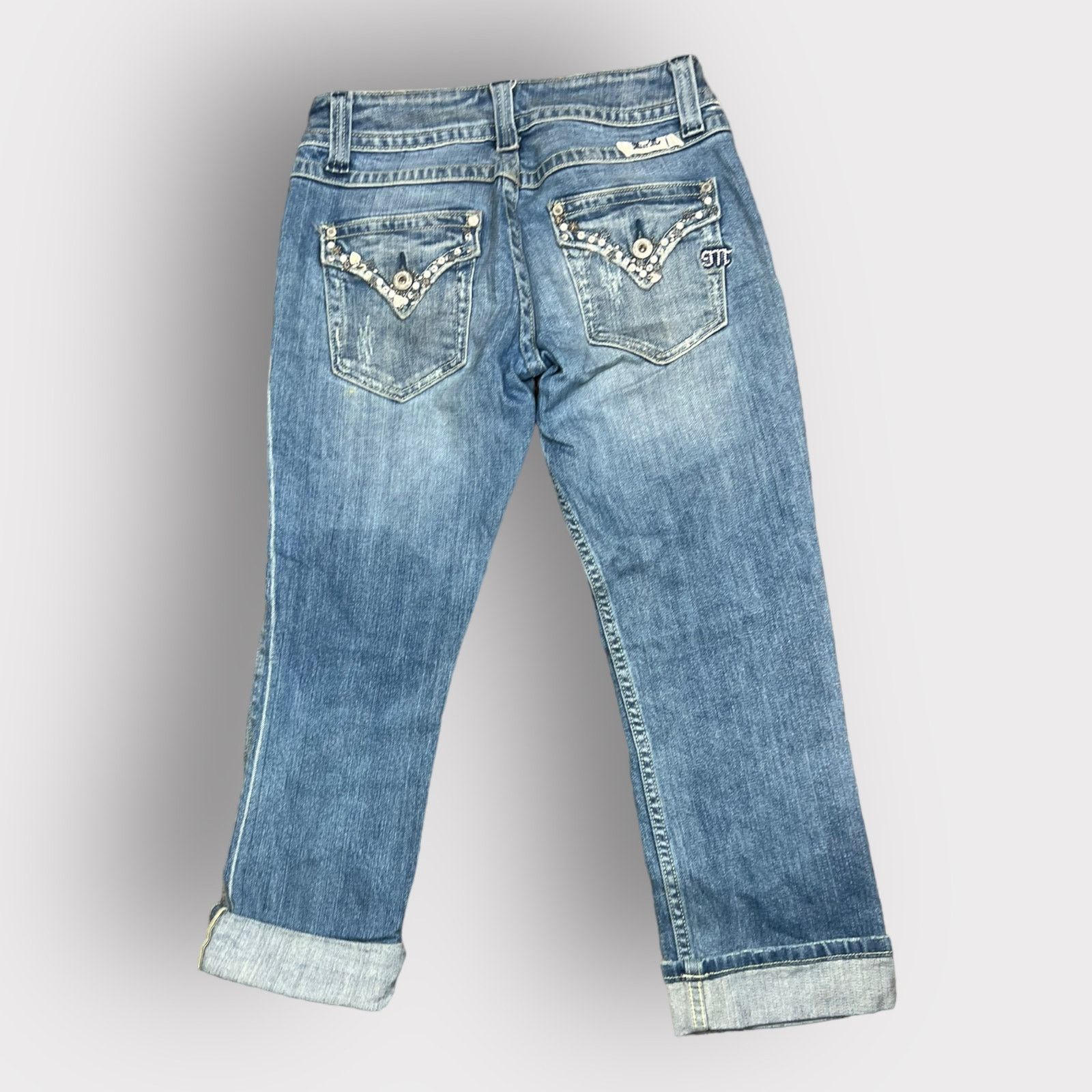 Nordstrom Miss Me Cropped Jeans Flap Pocket Medium Wash | Size 27 Size 27" / US 4 / IT 40 - 4 Thumbnail