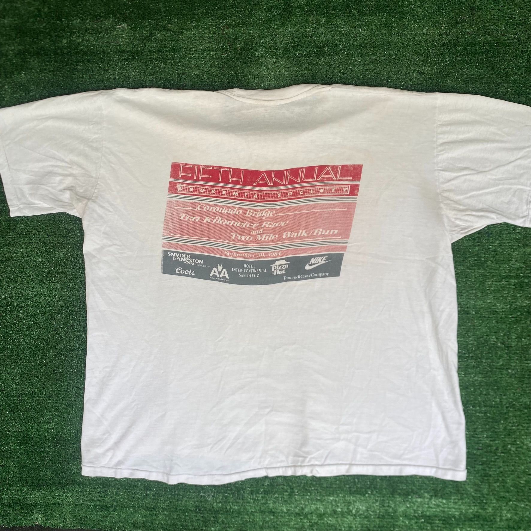 Nike Vintage 80s Nike Running Shirt Marathon Single Stitch Tee Size US XL / EU 56 / 4 - 6 Thumbnail