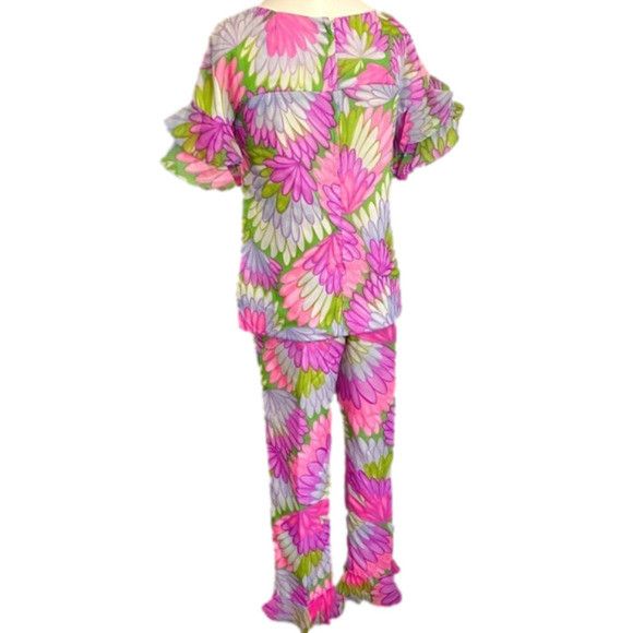 Vintage Vintage 60s Floral Hippie Short Sleeve Pant Suit - XS/24" Size XS / US 0-2 / IT 36-38 - 11 Thumbnail