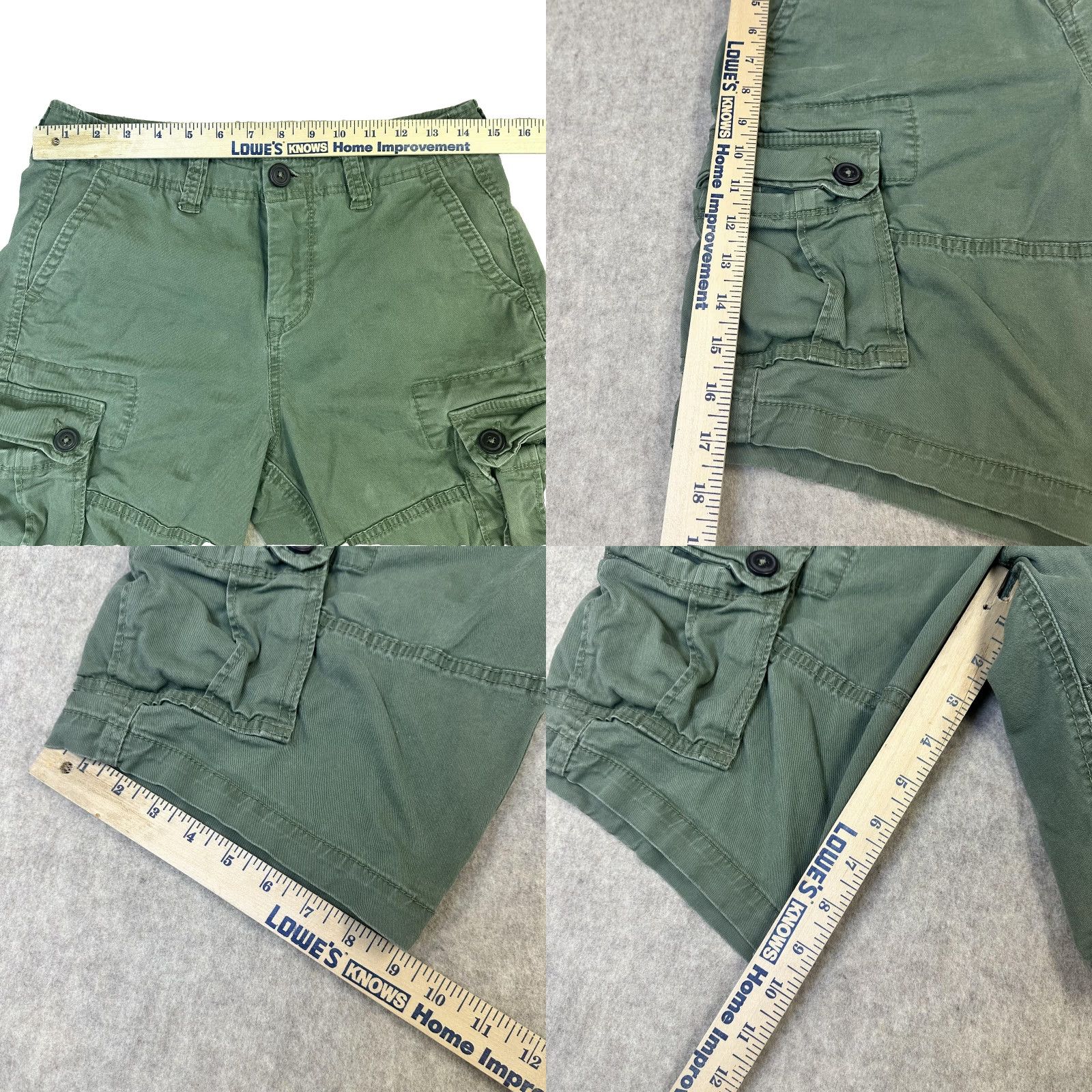 Aeropostale Aeropostale Cargo Shorts Womens 27 Green Utility Pockets Stretch Casual Outdoors Size 27" / US 4 / IT 40 - 8 Thumbnail