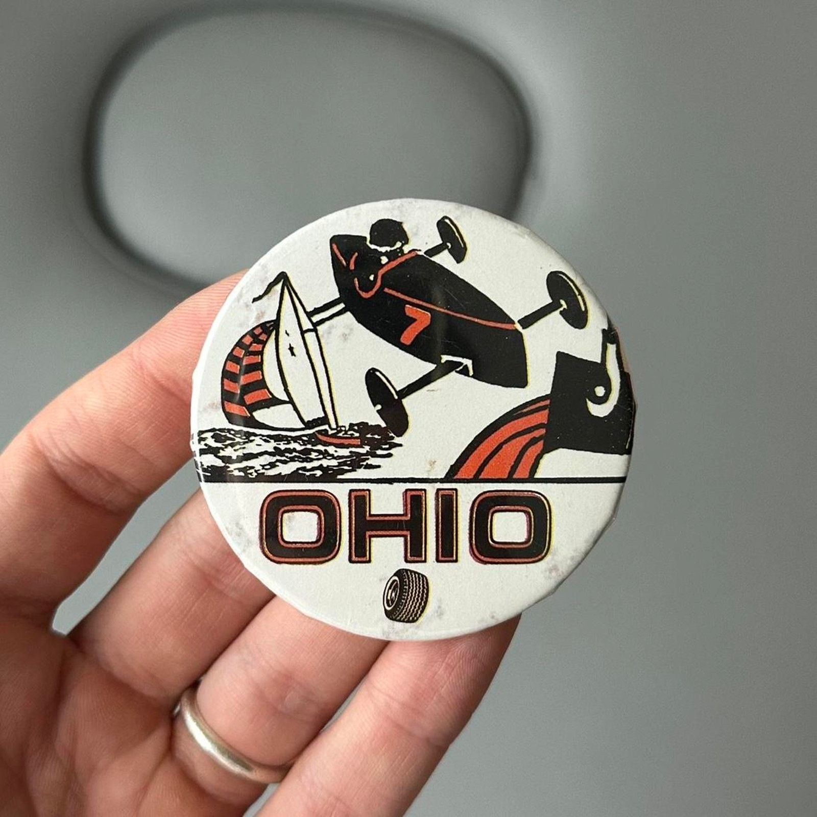 Other × Vintage Rare vintage 60s 70s 80s ohio pin button metal odd round Size ONE SIZE - 2 Thumbnail