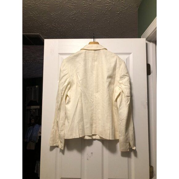Talbots talbots women's beige 67%linen 30%viscose jacket size: 12 Size XL / US 12-14 / IT 48-50 - 4 Thumbnail