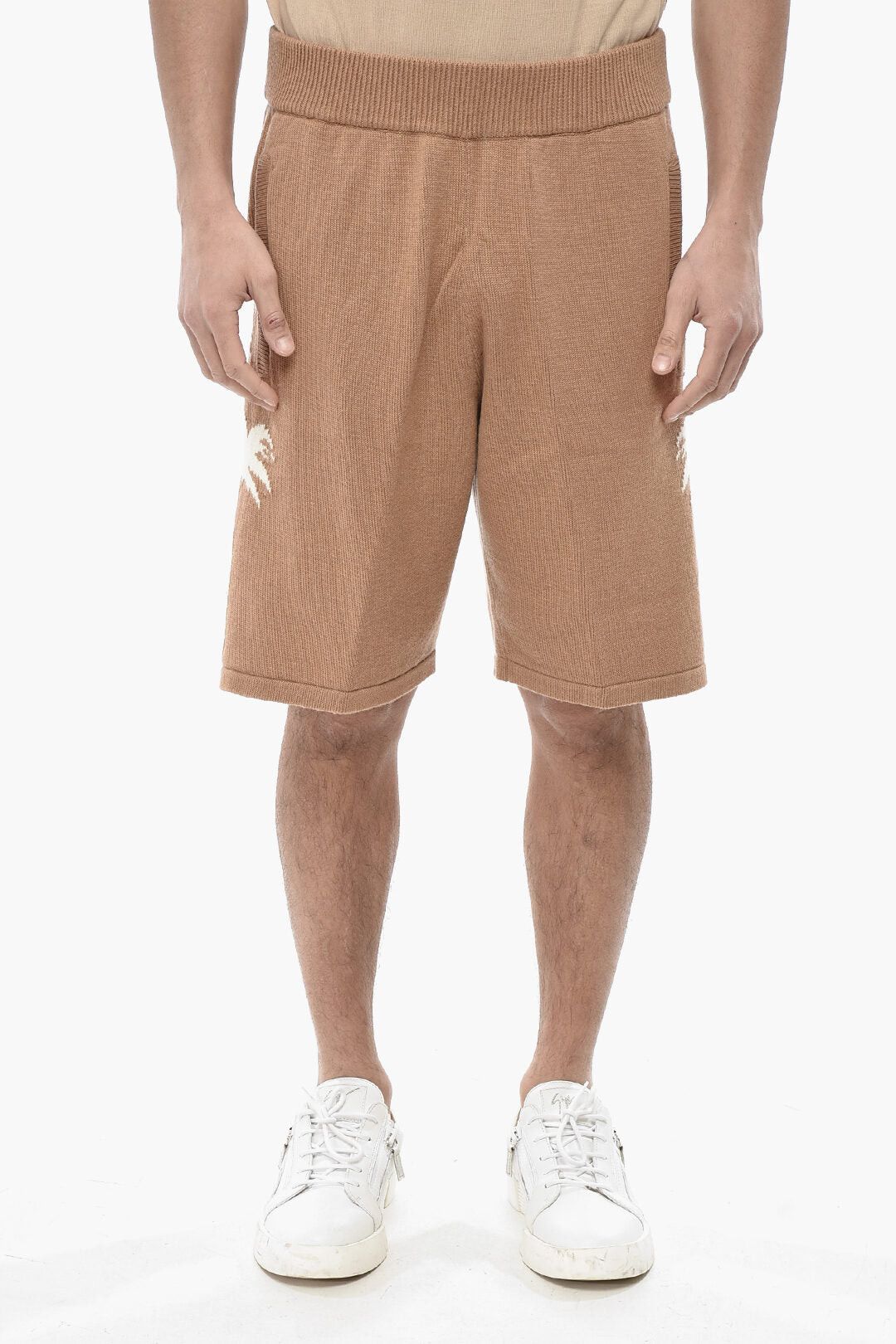 Palm Angels Knit Shorts PALMS with Jacquard Pattern Size US 32 / EU 48 - 1 Thumbnail