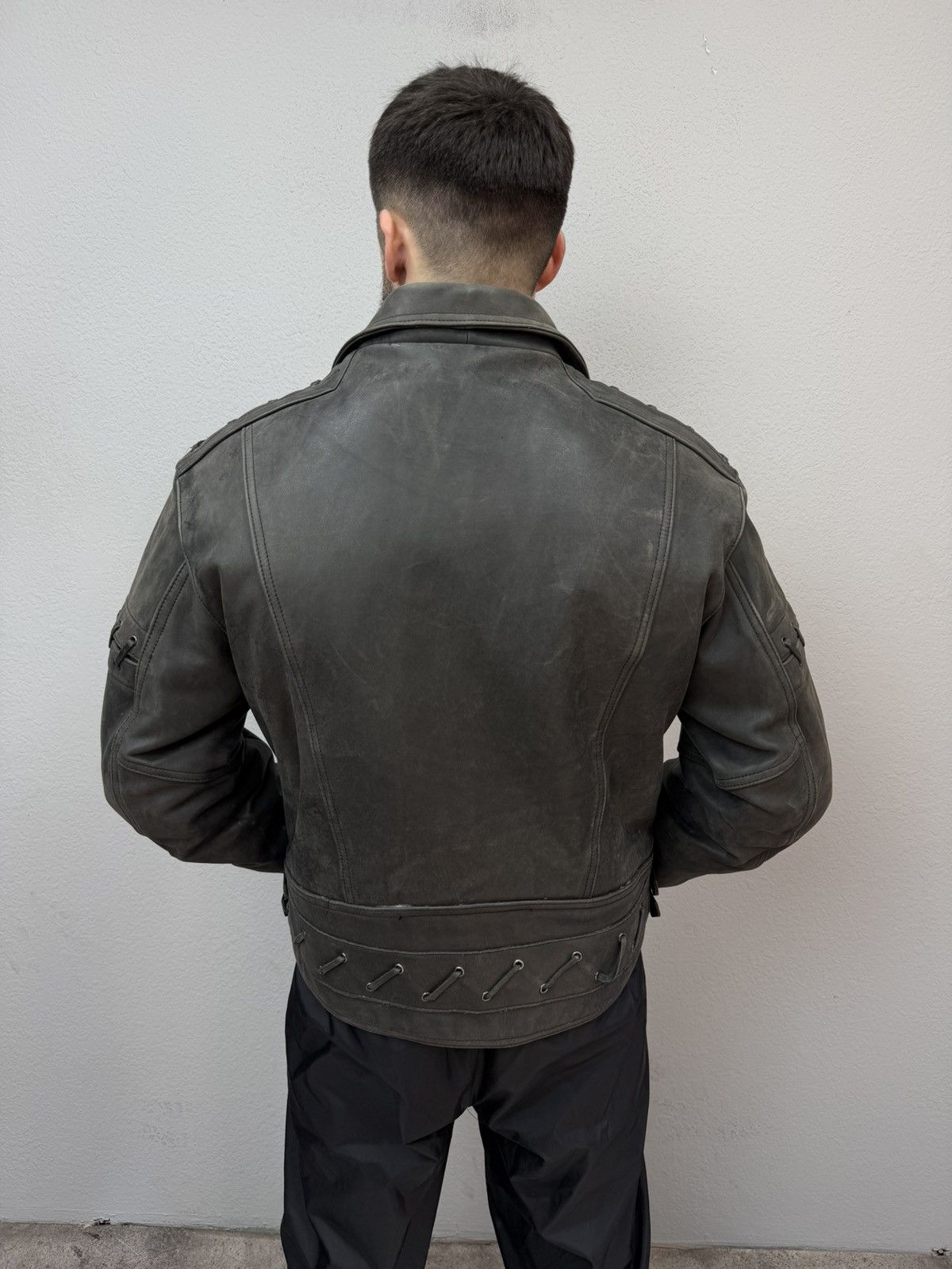 If Six Was Nine Rick Owens Style Bomber Cropped Leather Jacket Distressed Size US S / EU 44-46 / 1 - 3 Thumbnail