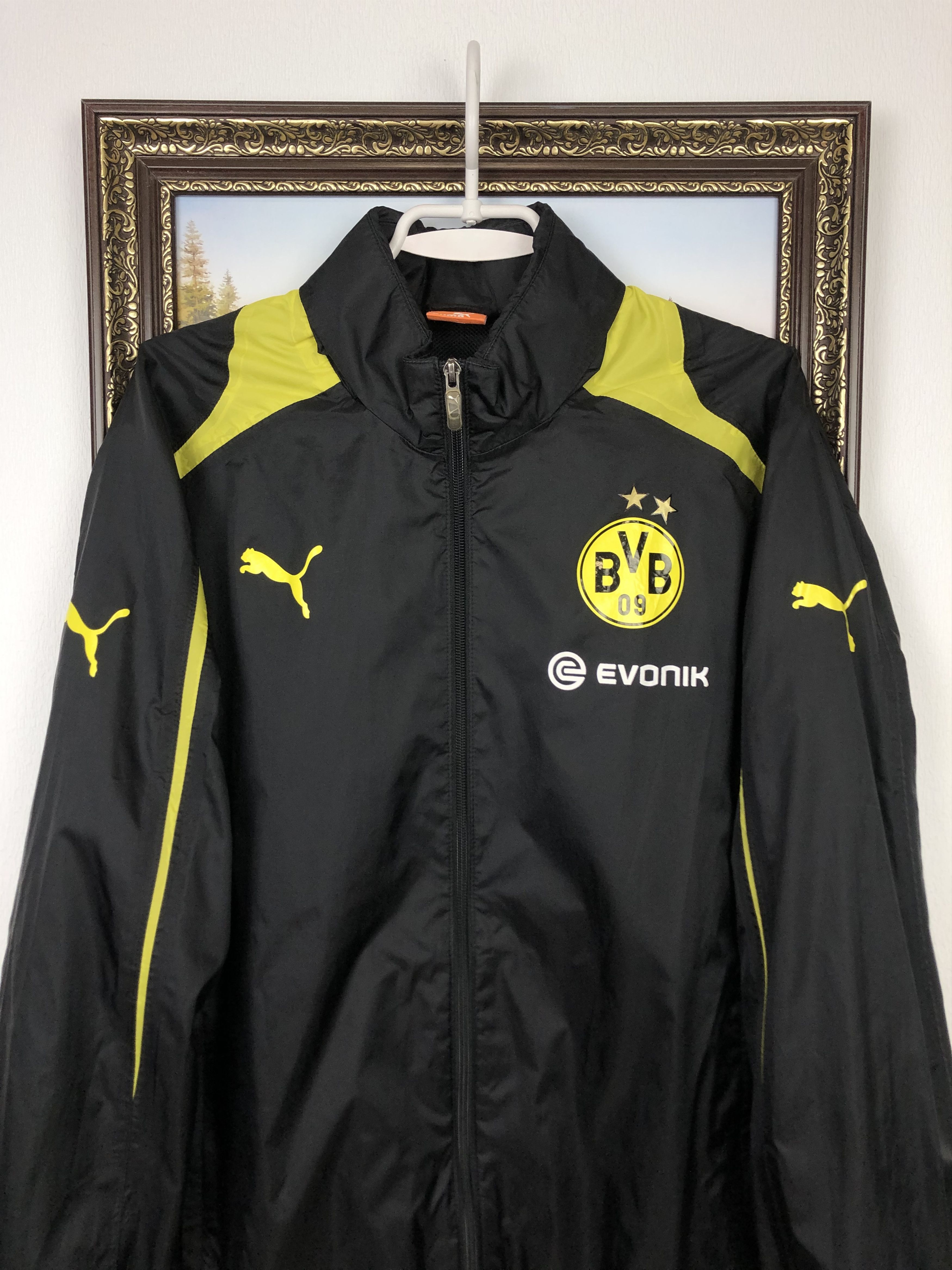 Puma Vintage Puma Borussia Dortmund Football Jacket Train Soccer Size US M / EU 48-50 / 2 - 2 Thumbnail