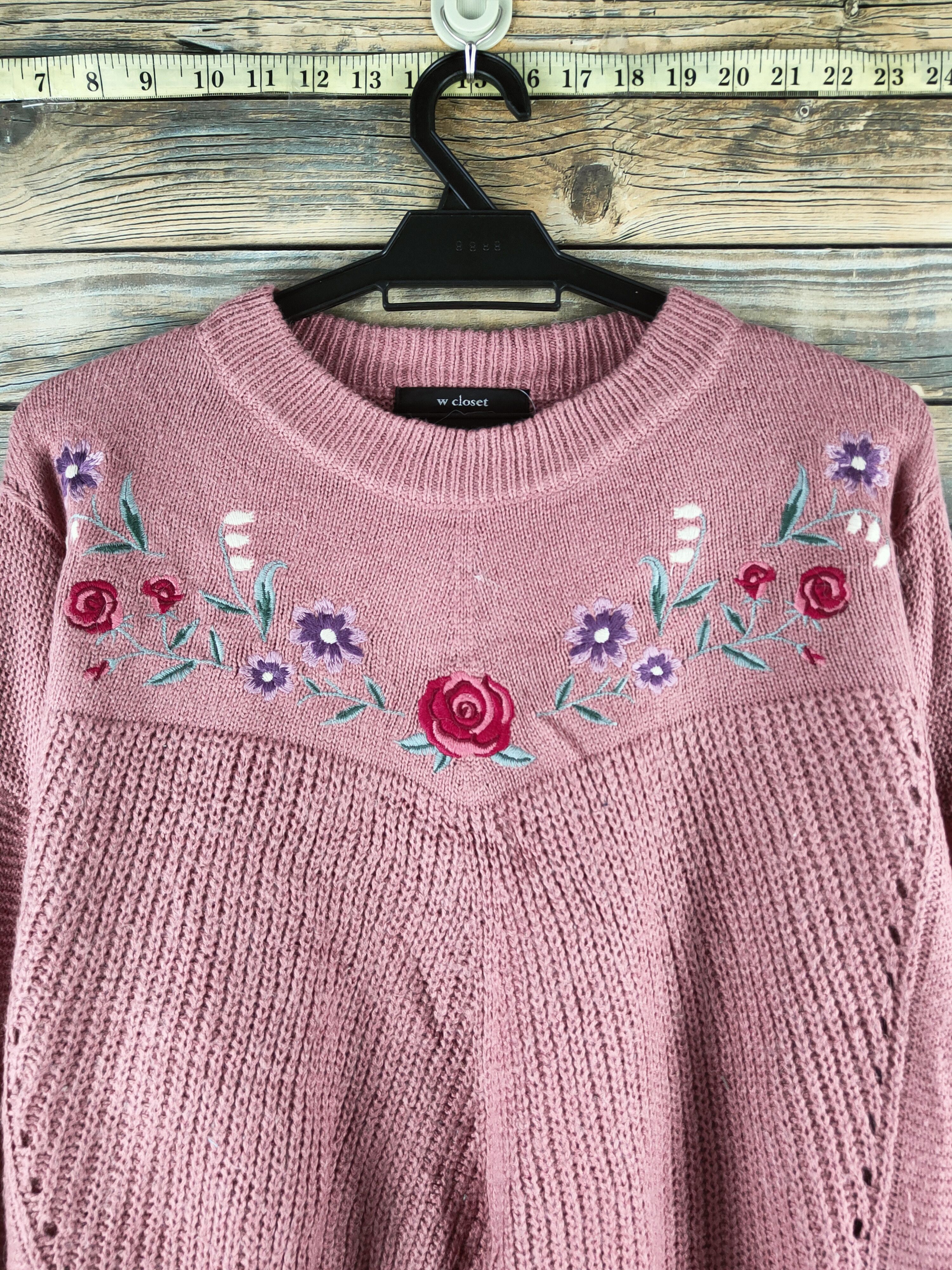 Japanese Brand DL W closet Pink Knitwear Crop Tops #46-972 Size L / US 10 / IT 46 - 2 Thumbnail