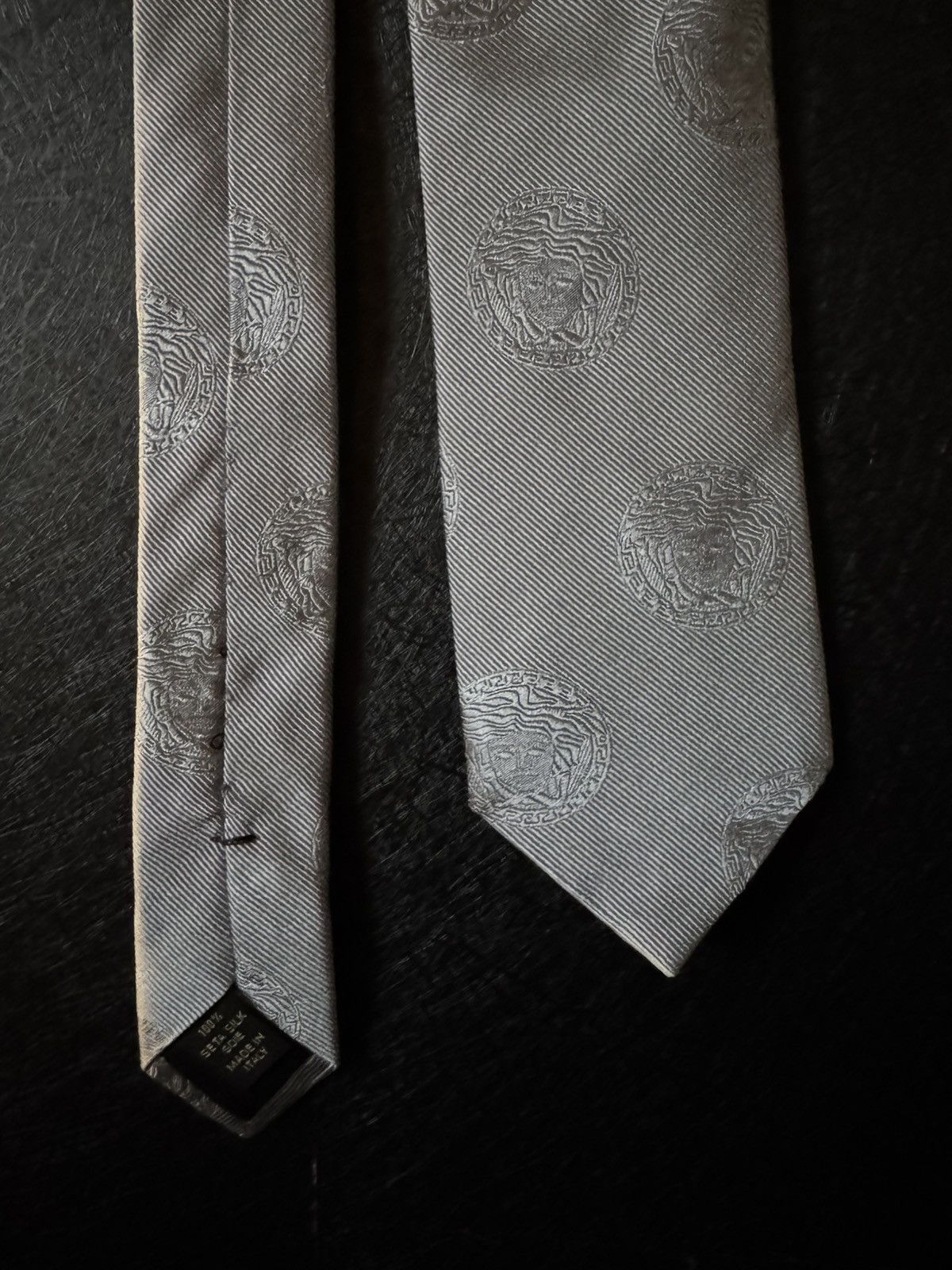 Versace Versace Silk Satin Medusa Patterned Tie Size ONE SIZE - 1 Thumbnail