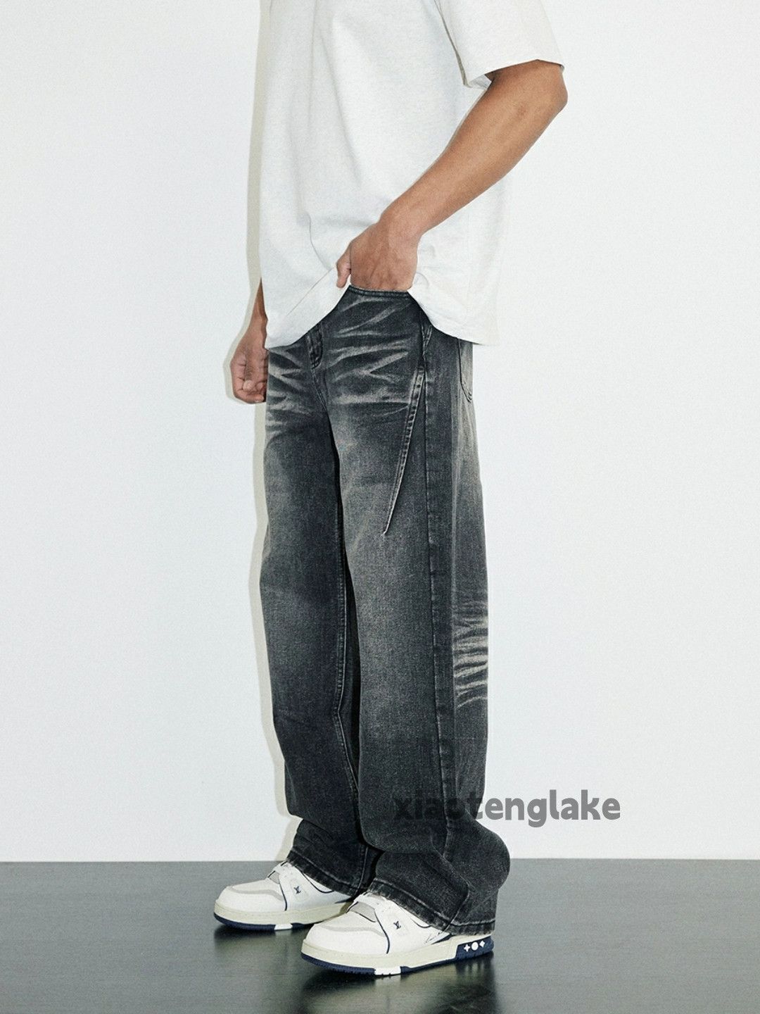 Jean × Vintage washed faded loose baggy skate hiphop yuppie jeans Size US 32 / EU 48 - 5 Thumbnail