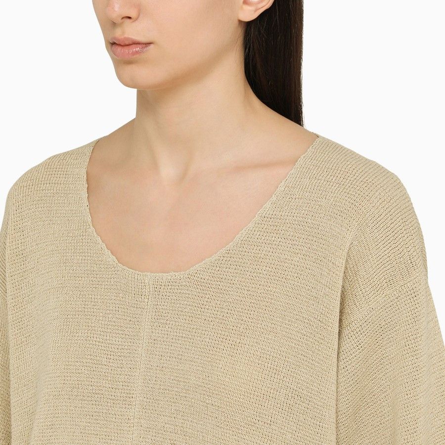 The Row o1d2blof1024 Linen Crew-Neck Sweater in Beige Size S / US 4 / IT 40 - 4 Thumbnail