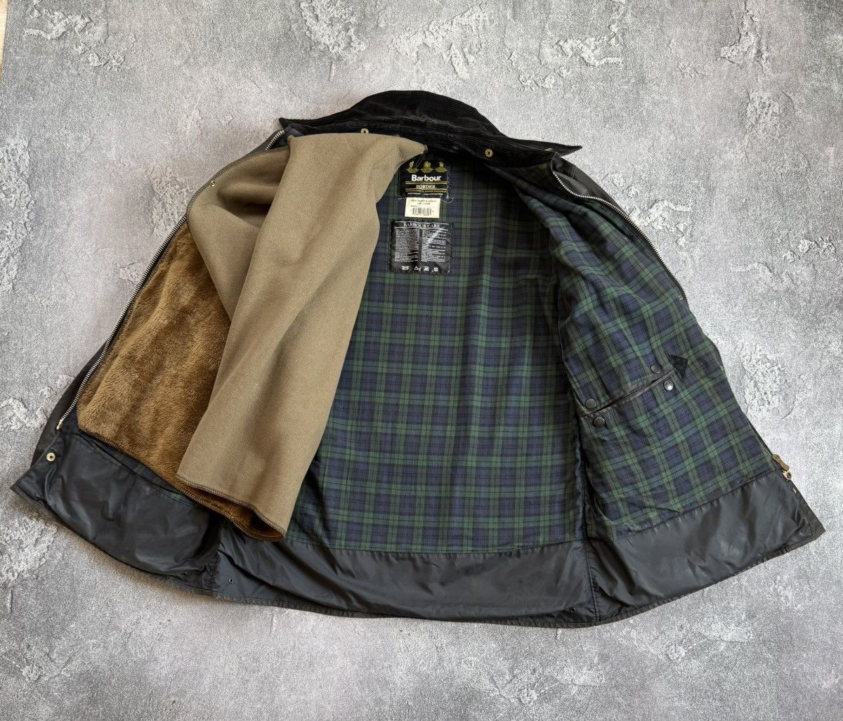 Barbour × Vintage Barbour A206 Border C48/112cm jacket + lining coat waxed wax Size US XL / EU 56 / 4 - 16 Thumbnail