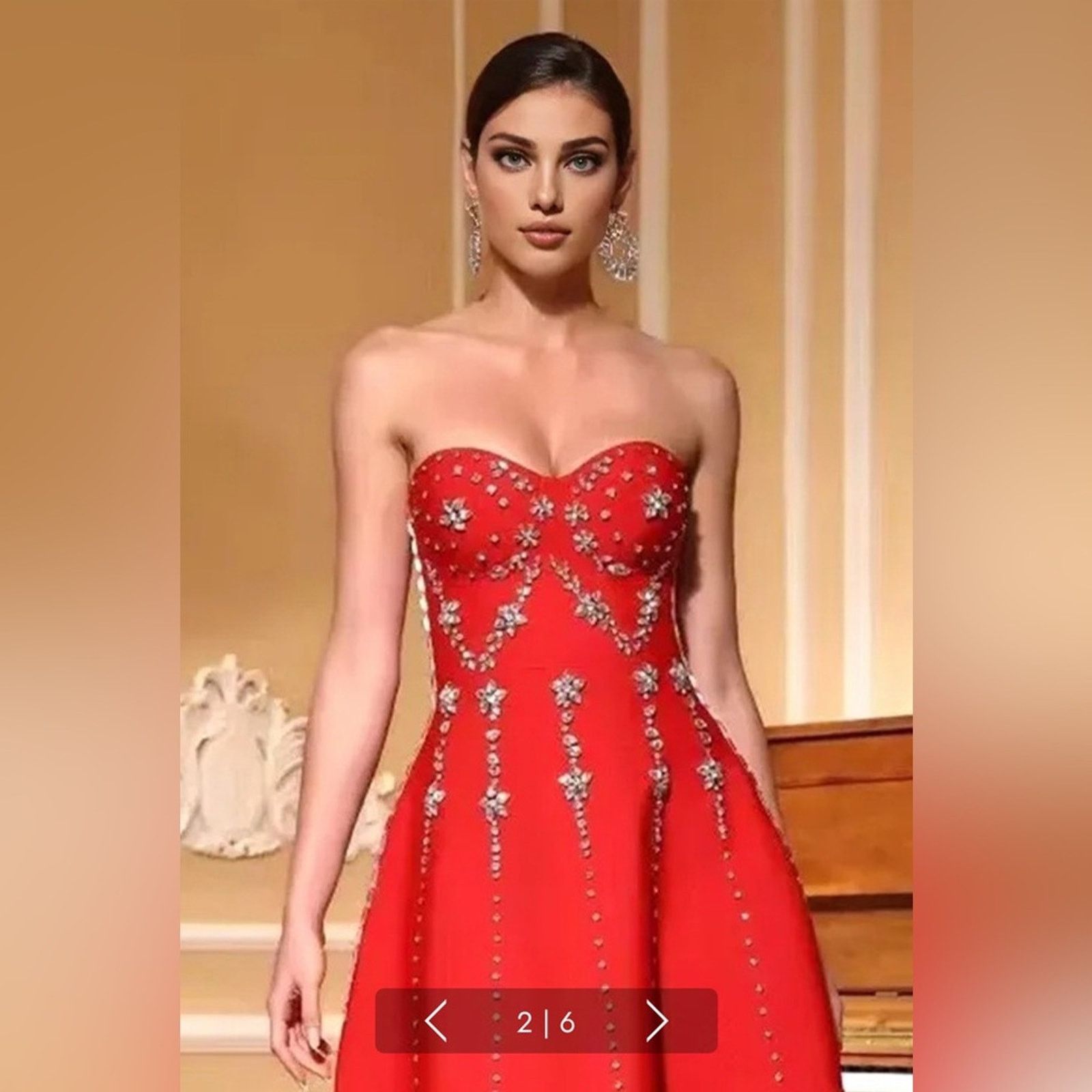 Other Chic Strapless Red Dress with Sparkling Details size S Size S / US 4 / IT 40 - 2 Thumbnail