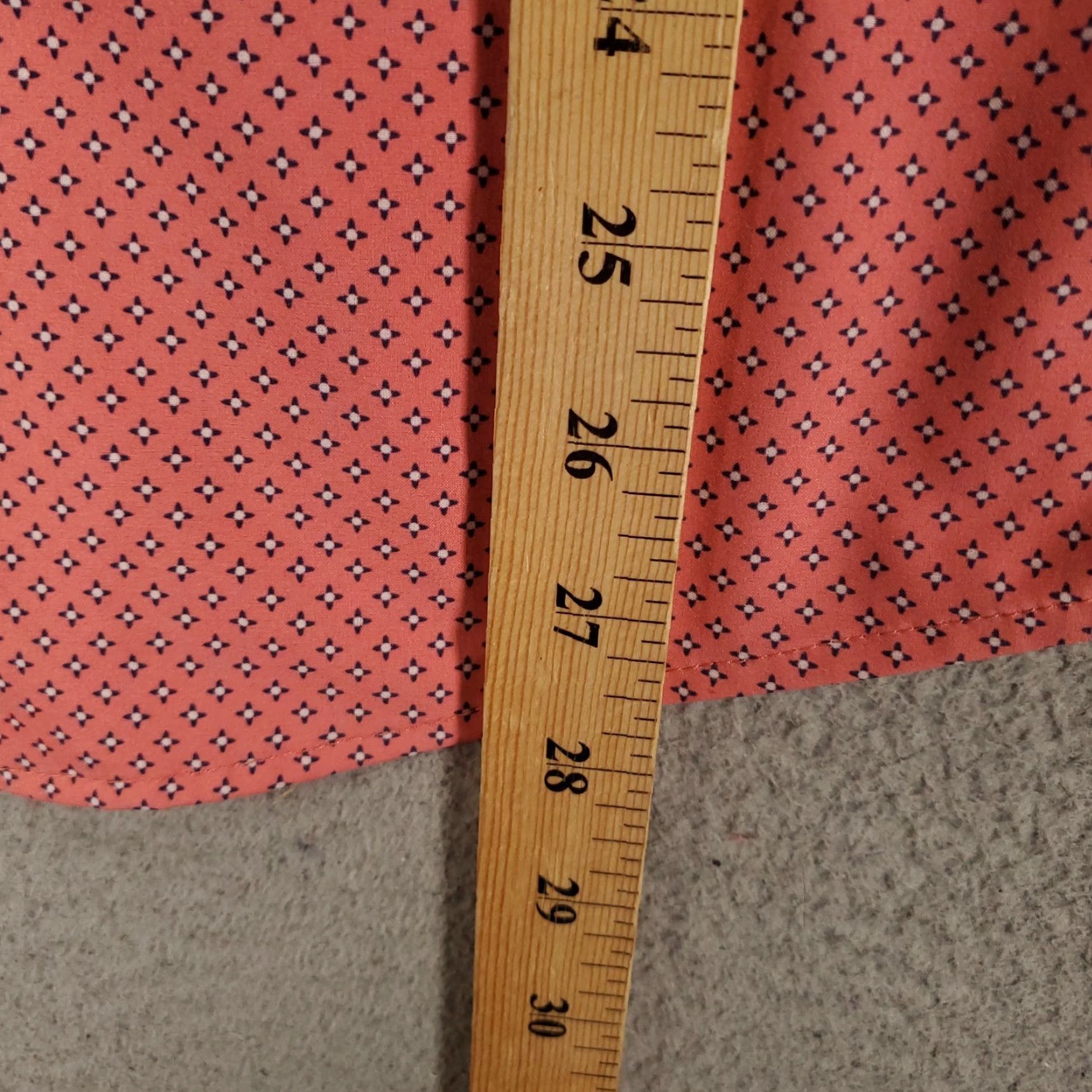 Mizzen+Main Mizzen+Main Shirt Button-Up Mens Medium Pink Diamond Print Stretch Size US M / EU 48-50 / 2 - 2 Thumbnail