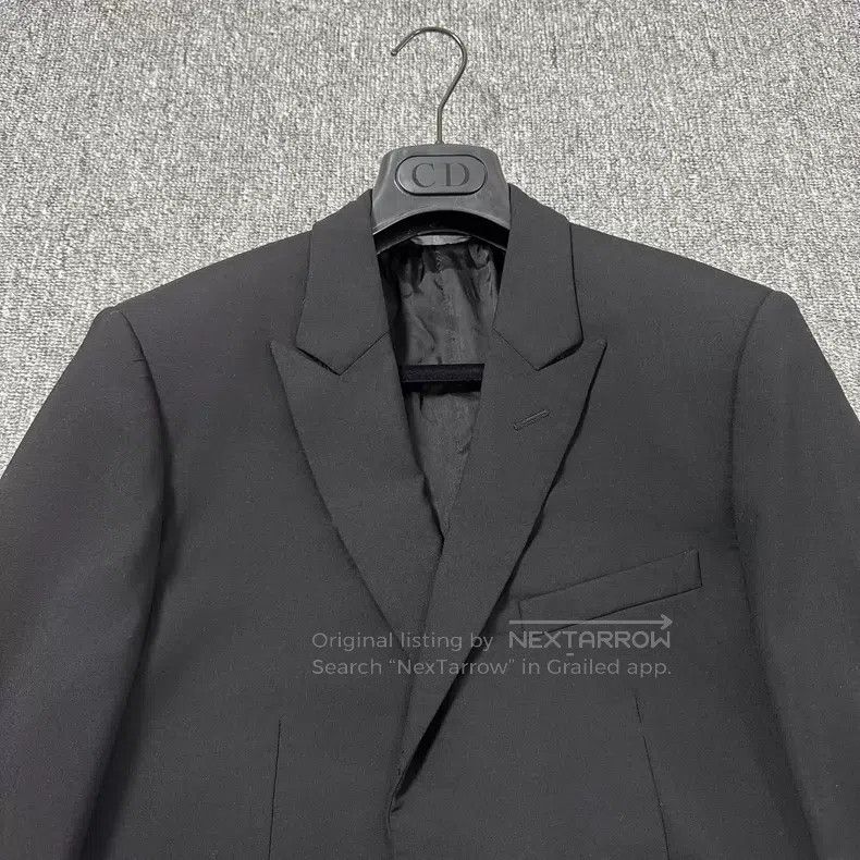 Dior Dior Black Peak Lapel Wool Suit Jacket Size US M / EU 48-50 / 2 - 2 Thumbnail