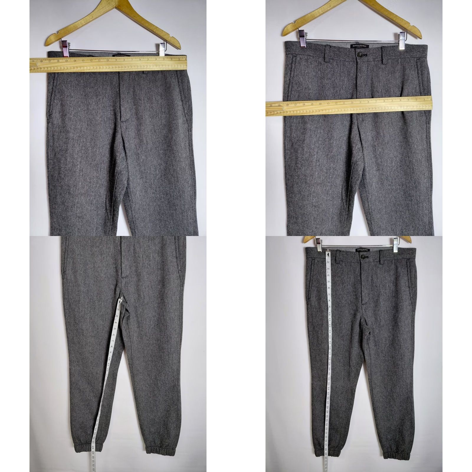 Banana Republic Banana Republic Pants Mens 34x32 Gray Aiden Fit Wool Blend Herringbone Classic Size Size US 34 / EU 50 - 8 Thumbnail