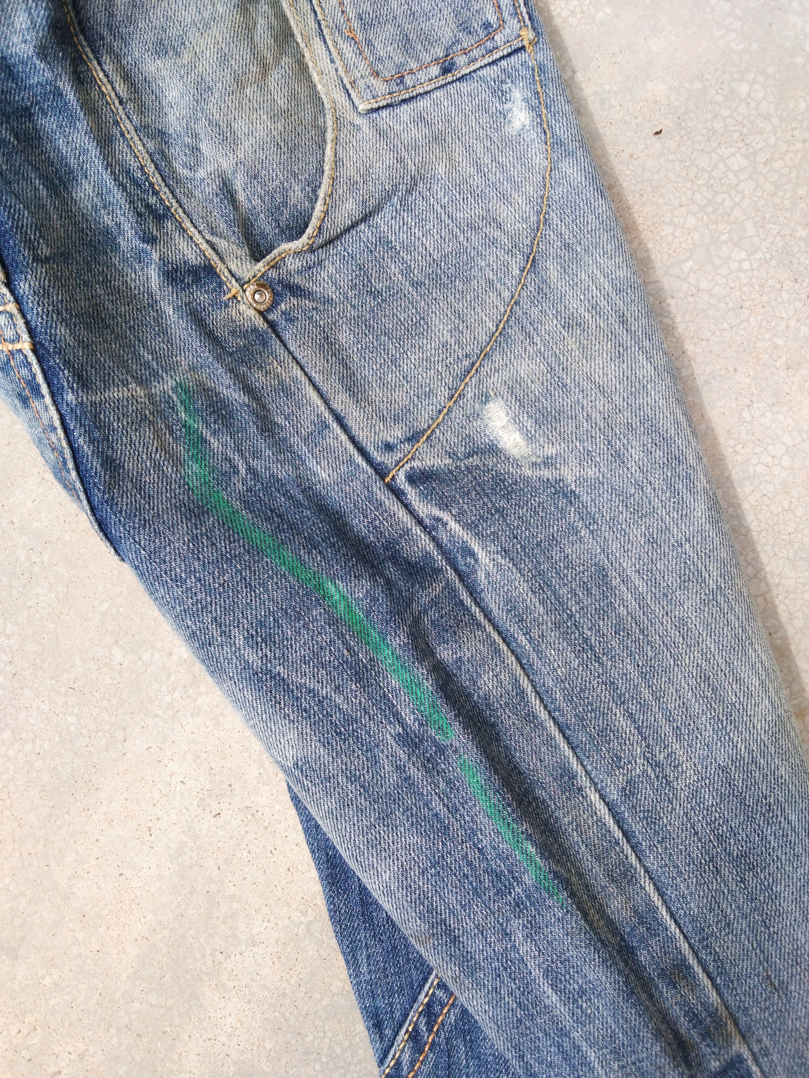 Jean Vintage Retro Punk Fishbone Straight Leg Distressed Jeans Size US 34 / EU 50 - 10 Thumbnail