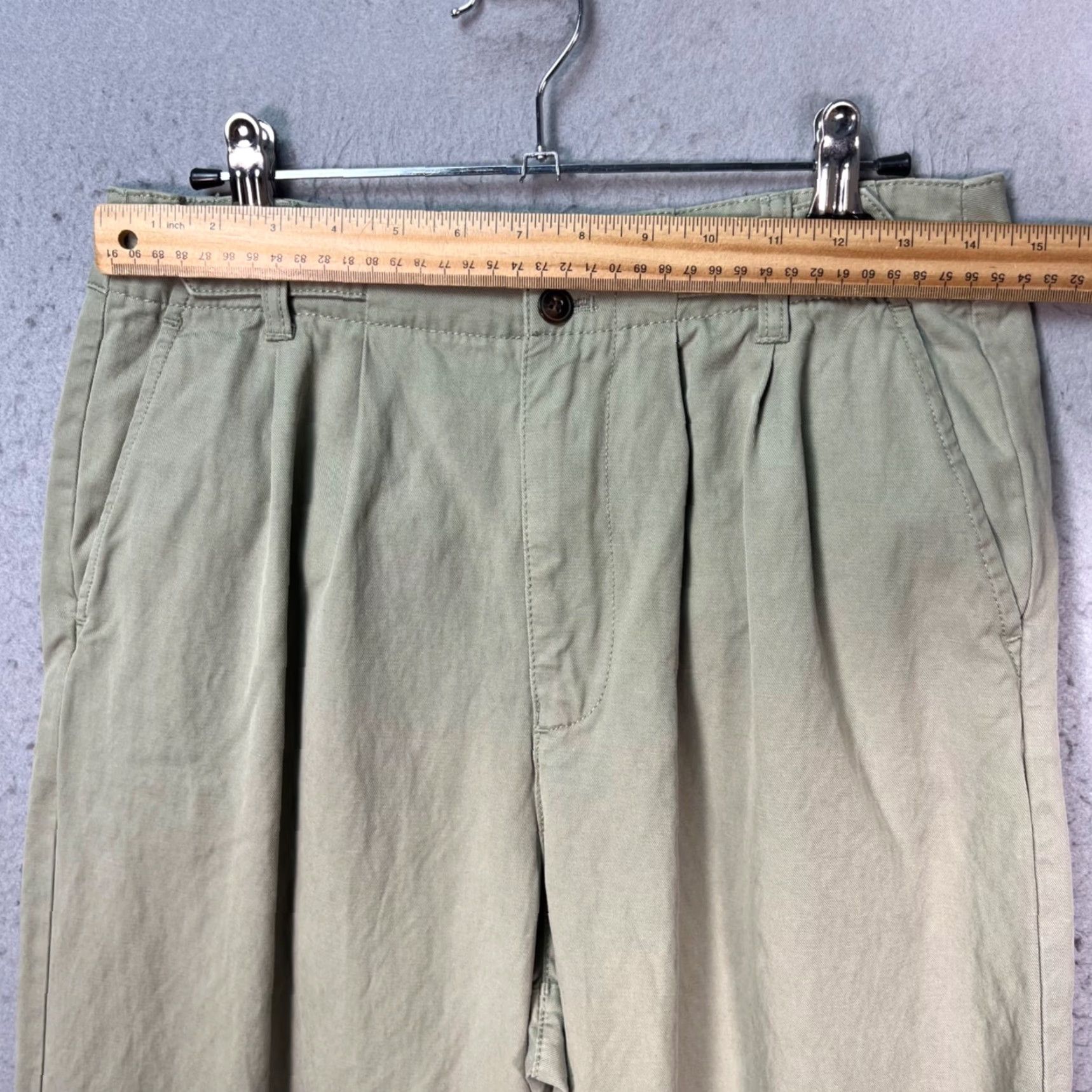Madewell Womens Size 6 Wide Leg Pleated Chino Pants Sage Green