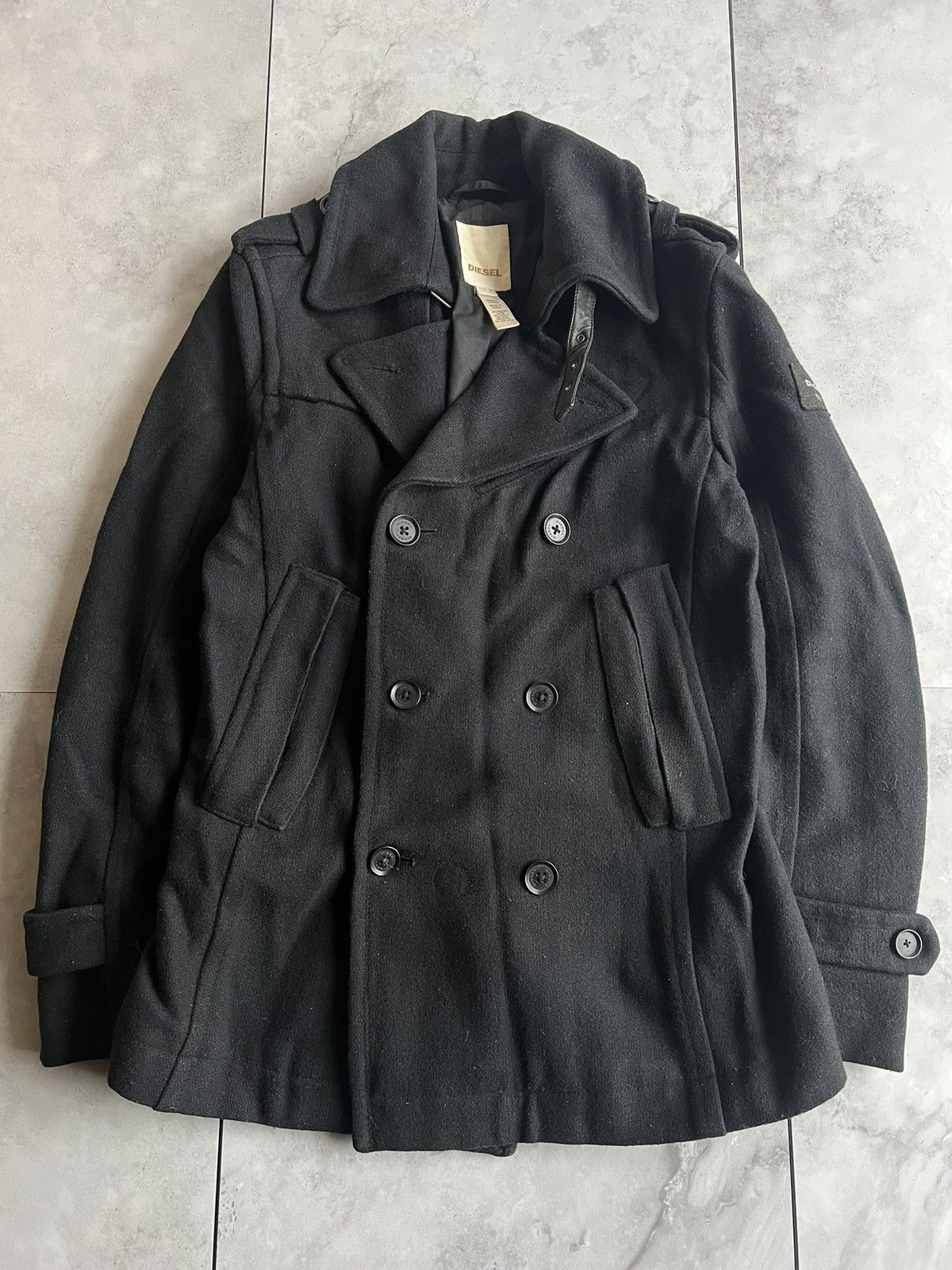 Diesel Diesel Leather Accent Pea Coat Size US M / EU 48-50 / 2 - 1 Thumbnail