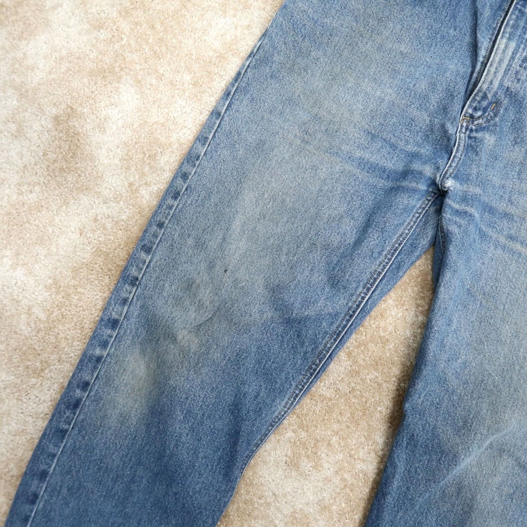 Carhartt VINTAGE Carhartt B460 Relaxed Straight Jeans Mens 36x34 Distressed Denim workwear Blue 80s 90s Grunge Rock Mens Size US 36 / EU 52 - 3 Thumbnail