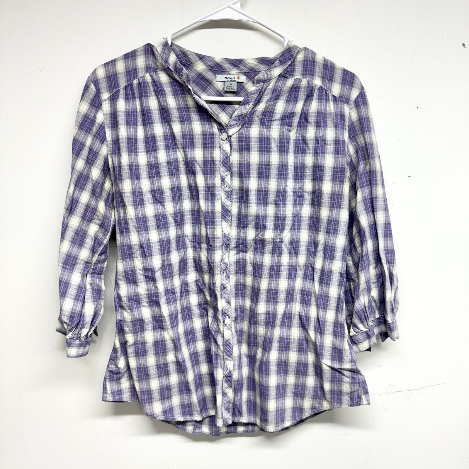 Carhartt Carhartt Plaid Tartan Blouse Button Up Shirt Top Size Small Size S / US 4 / IT 40 - 1 Thumbnail