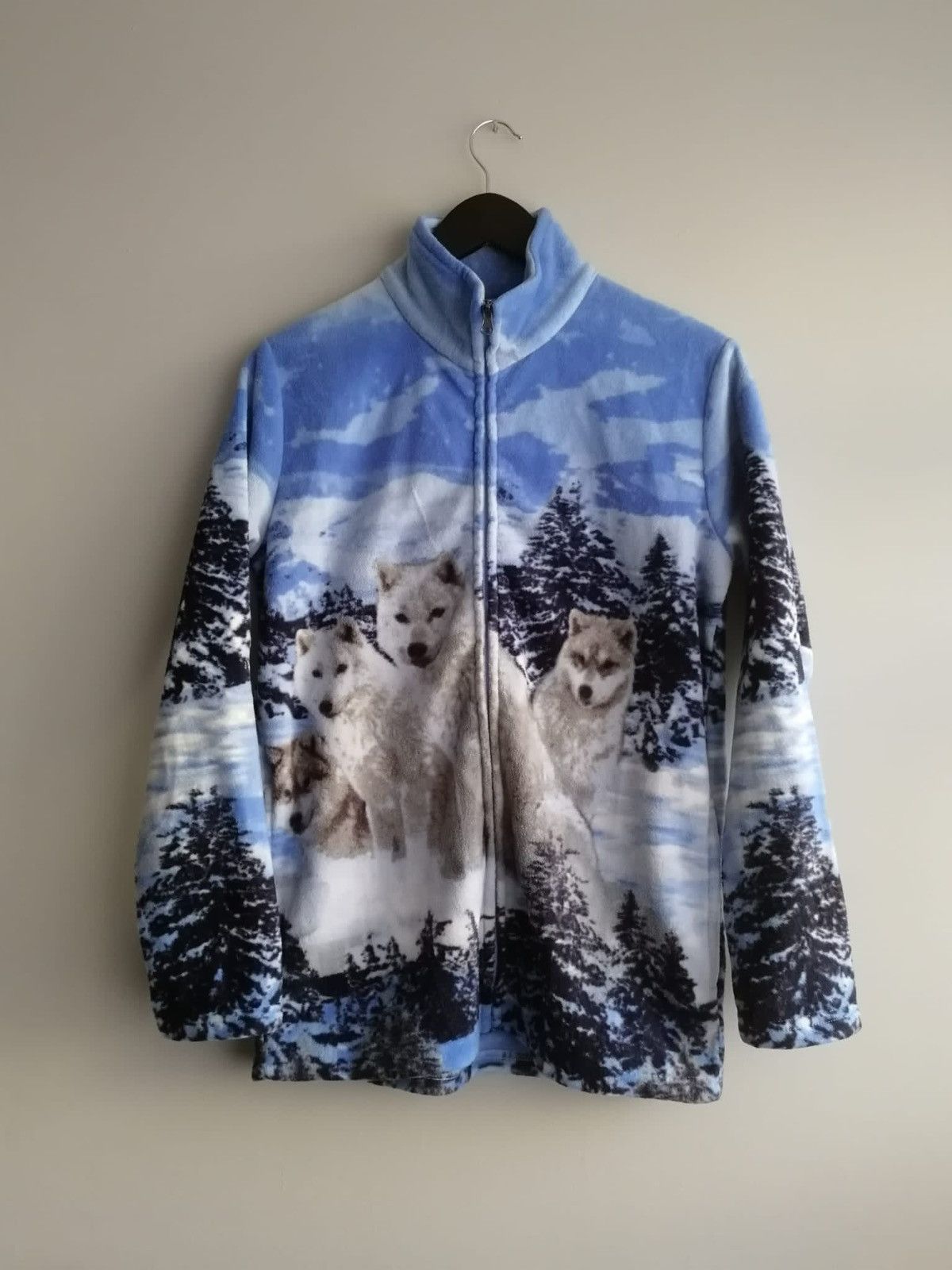 Vintage polar animal winter y2k rare fleece zip