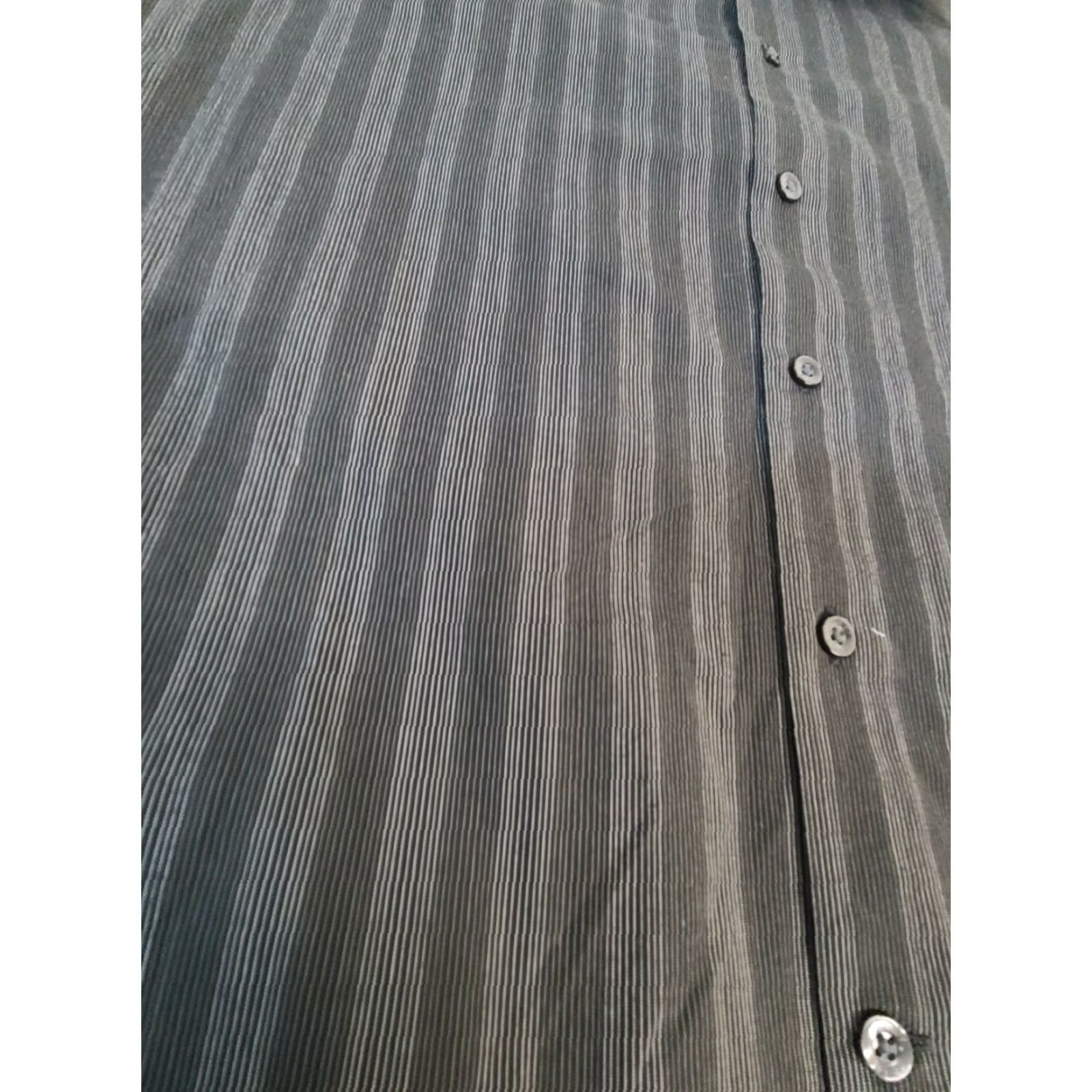Perry Ellis Perry Ellis Shirt Adult Large Multicolor Striped Long Sleeve Button Up Dress Shirt Casual Men Size 42R - 3 Thumbnail