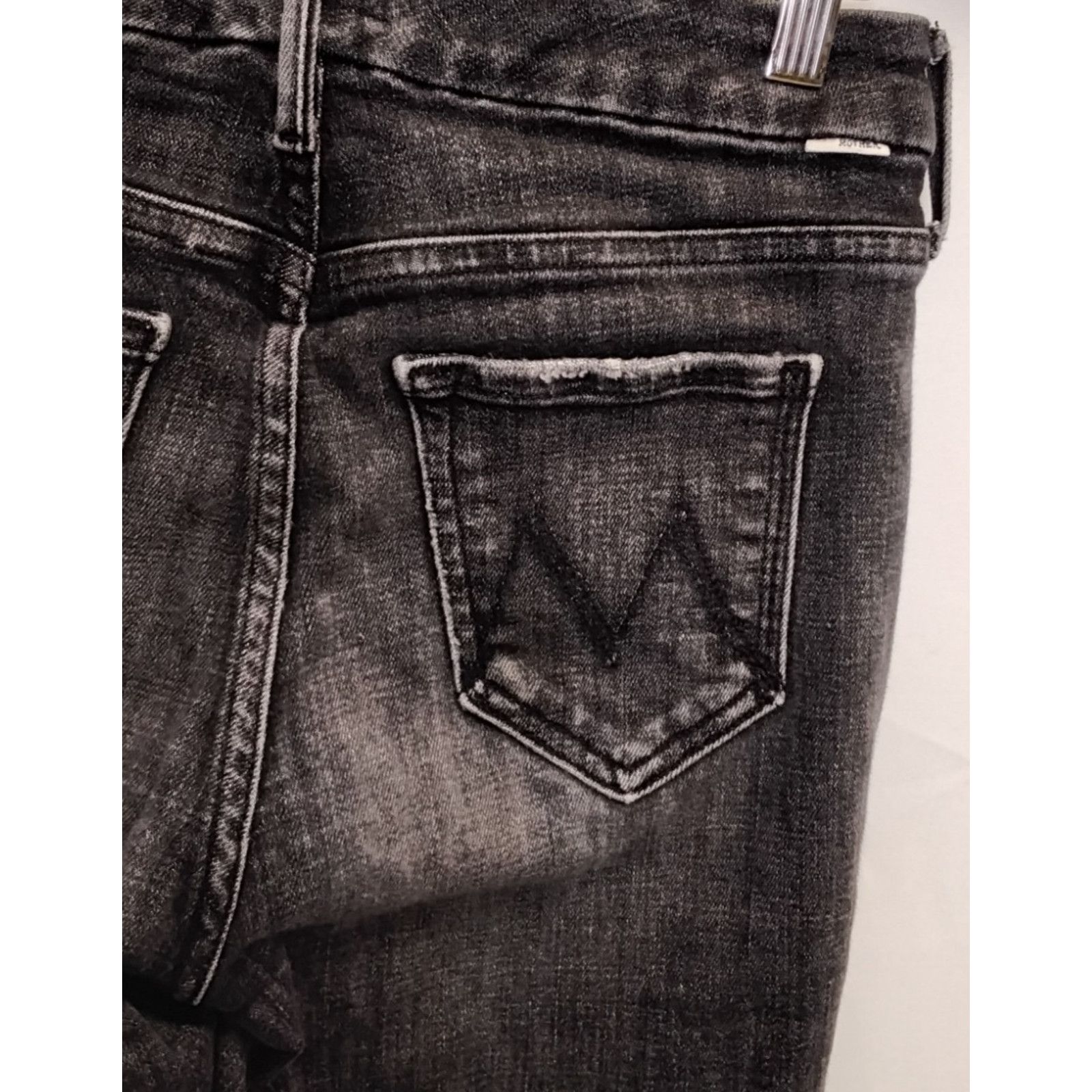 MOTHER Mother The Looker Ankle Fray Jeans Women's 25x27 Black Wash Size 25" / US 0 / IT 36 - 5 Thumbnail