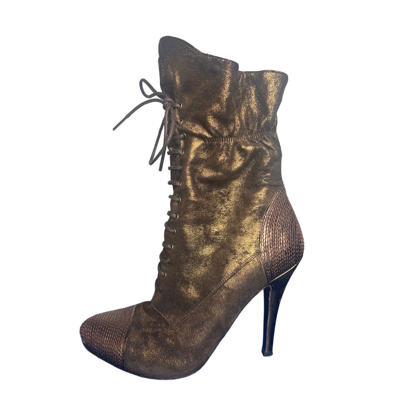 Other El Dantes Metallic Suede stiletto Boots Booties 6.5 Platforms Size US 6.5 / IT 36.5 - 4 Thumbnail
