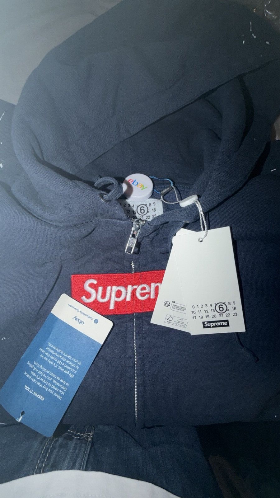 Supreme Supreme mm6 navy box logo zipup Size US S / EU 44-46 / 1 - 2 Thumbnail