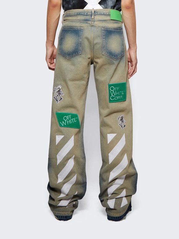 Off-White o1gr1nt0125 Diag Multilogo Relax Slim Jeans in Grey Size US 34 / EU 50 - 5 Thumbnail