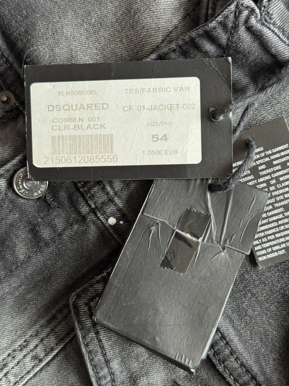 Dsquared2 Dsquared2 Dan Jean Black Denim Jacket Size 54 L Rrp~1050€ Size US L / EU 52-54 / 3 - 4 Thumbnail