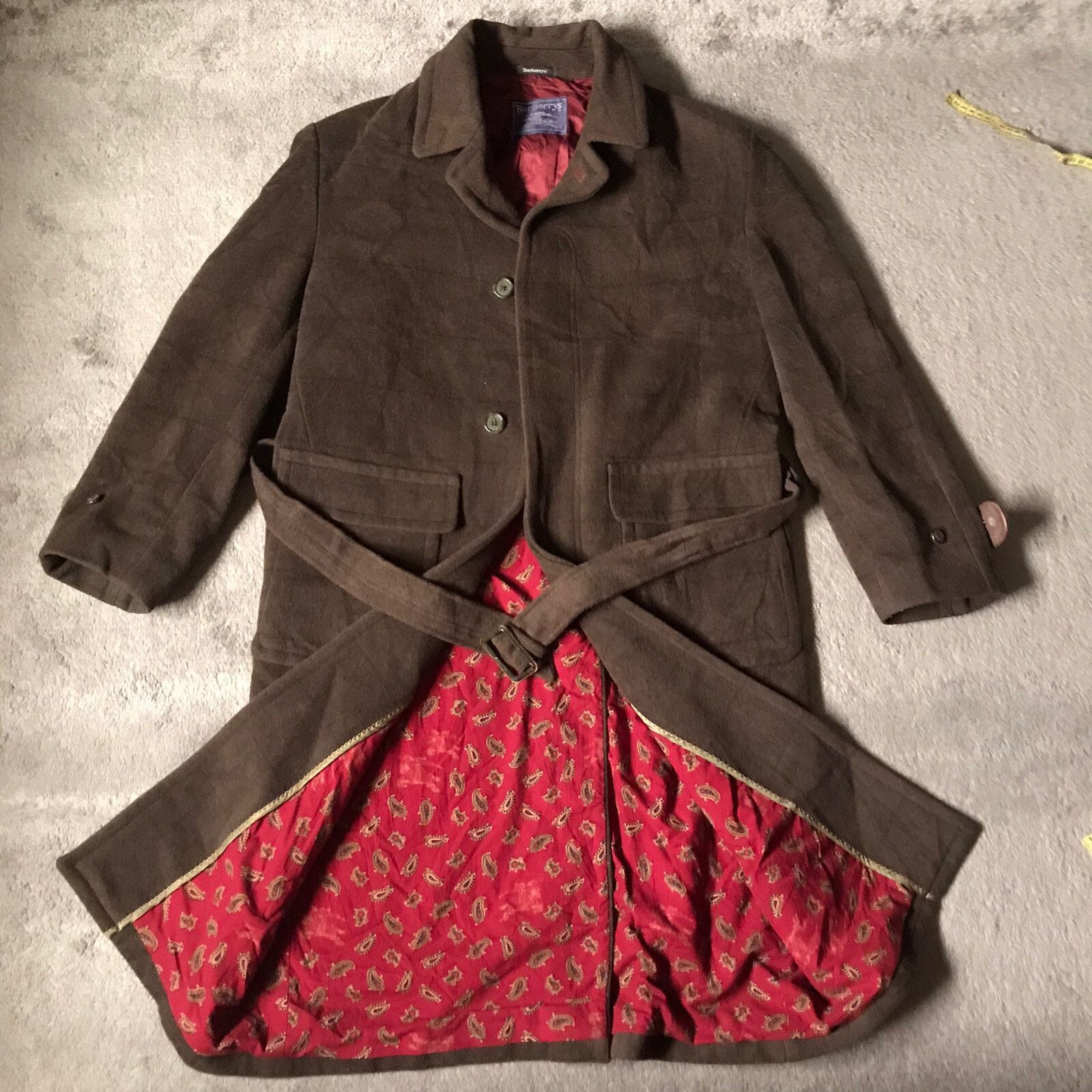 Burberry Vintage Burberry trench Coat VERGIN wool belted green olive Size US M / EU 48-50 / 2 - 1 Thumbnail