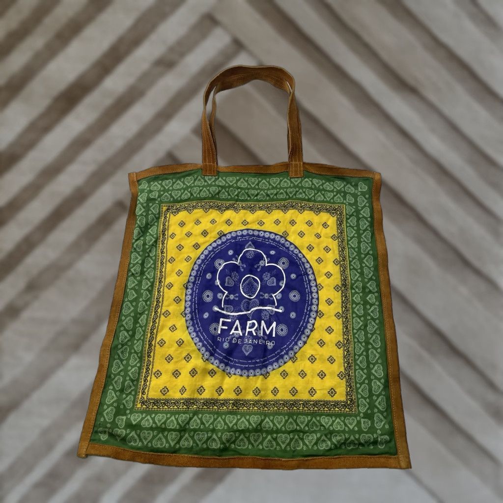 Farm Rio Farm Rio Rio De Janeiro Brazil Bandana Tote Bag Leather Multicolor Size ONE SIZE - 1 Thumbnail