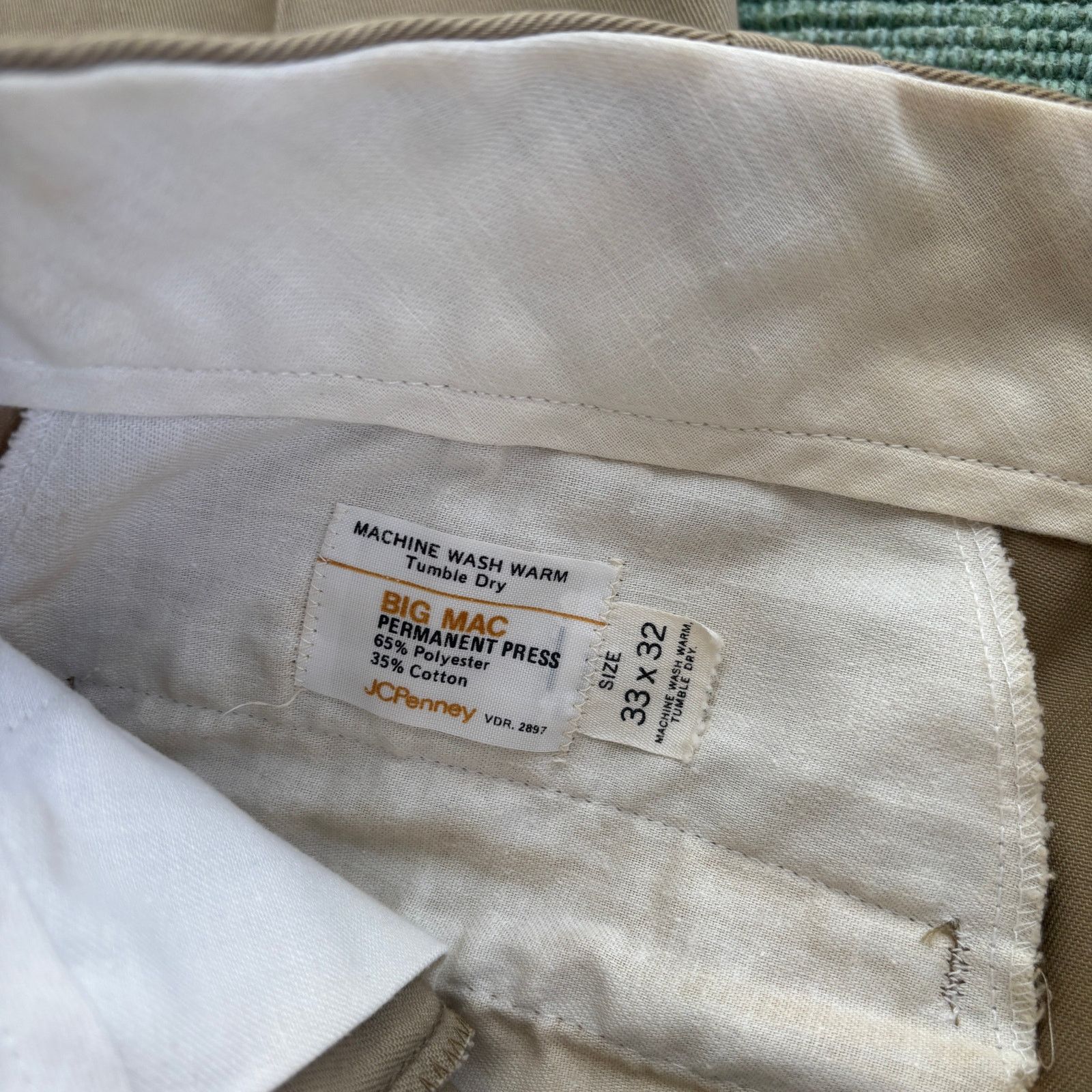 Big Mac × Vintage True vintage 1970's Big Mac JCPenney pleated khaki trousers Size US 32 / EU 48 - 5 Thumbnail