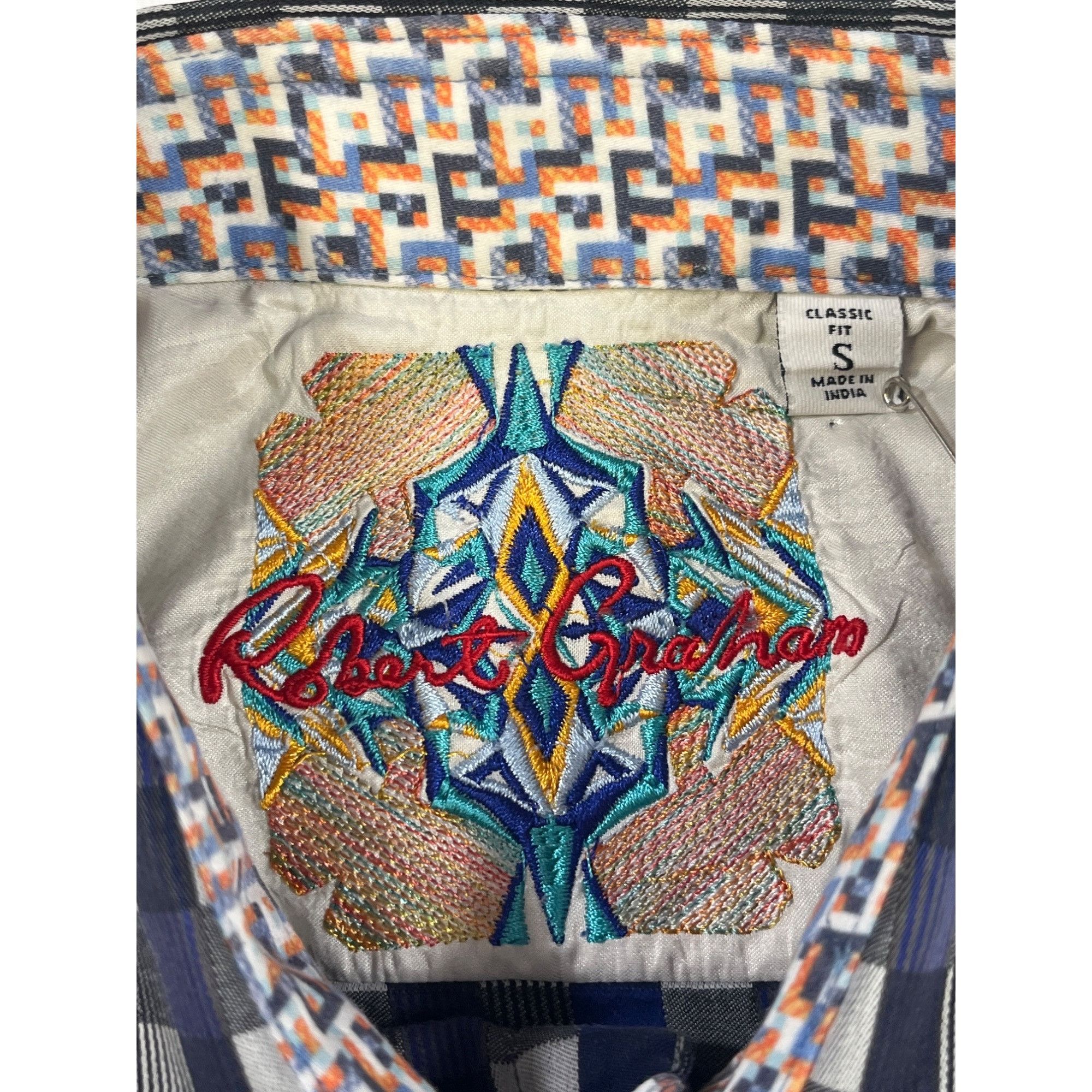 Robert Graham Robert Graham Men's Royal Blue Checkered Button Up Shirt Siz Size US S / EU 44-46 / 1 - 4 Thumbnail