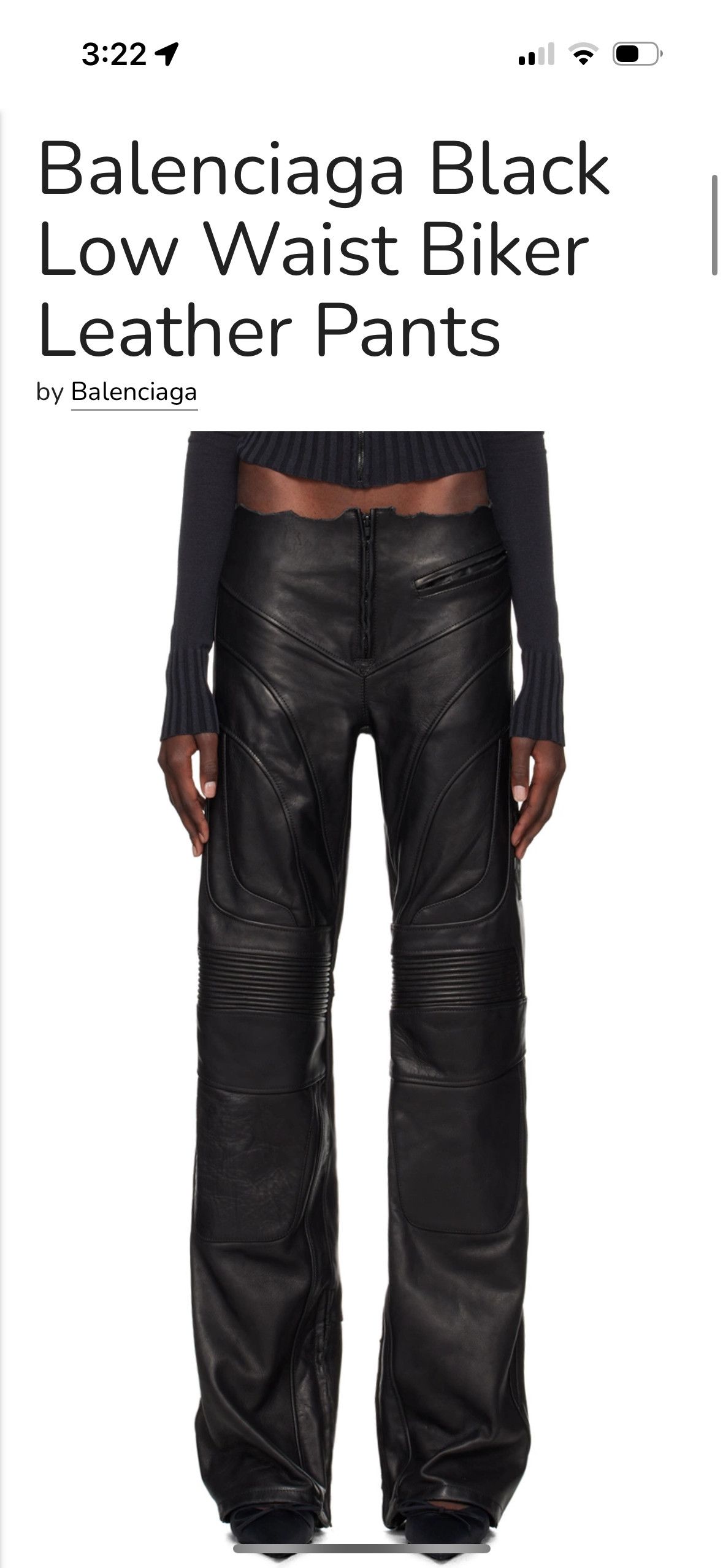 Balenciaga Balenciaga Black Low Waist Biker Leather Pants Size US 32 / EU 48 - 7 Thumbnail