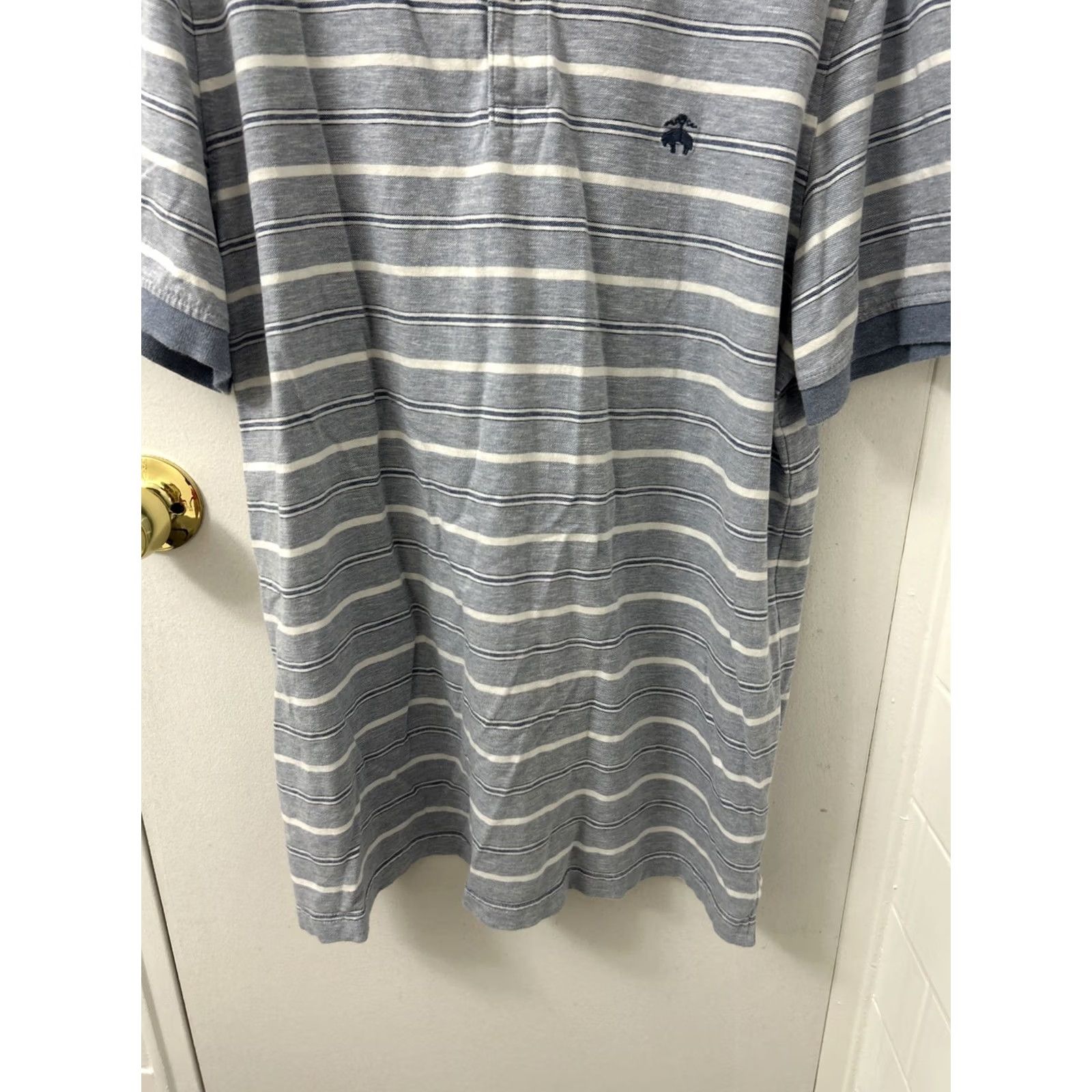 Brooks Brothers Brooks Brothers Polo Shirt Mens XL Blue Striped Linen Blend Regular Fit S/S Polo Shirt Swinging Golf Casual Size US XL / EU 56 / 4 - 3 Thumbnail