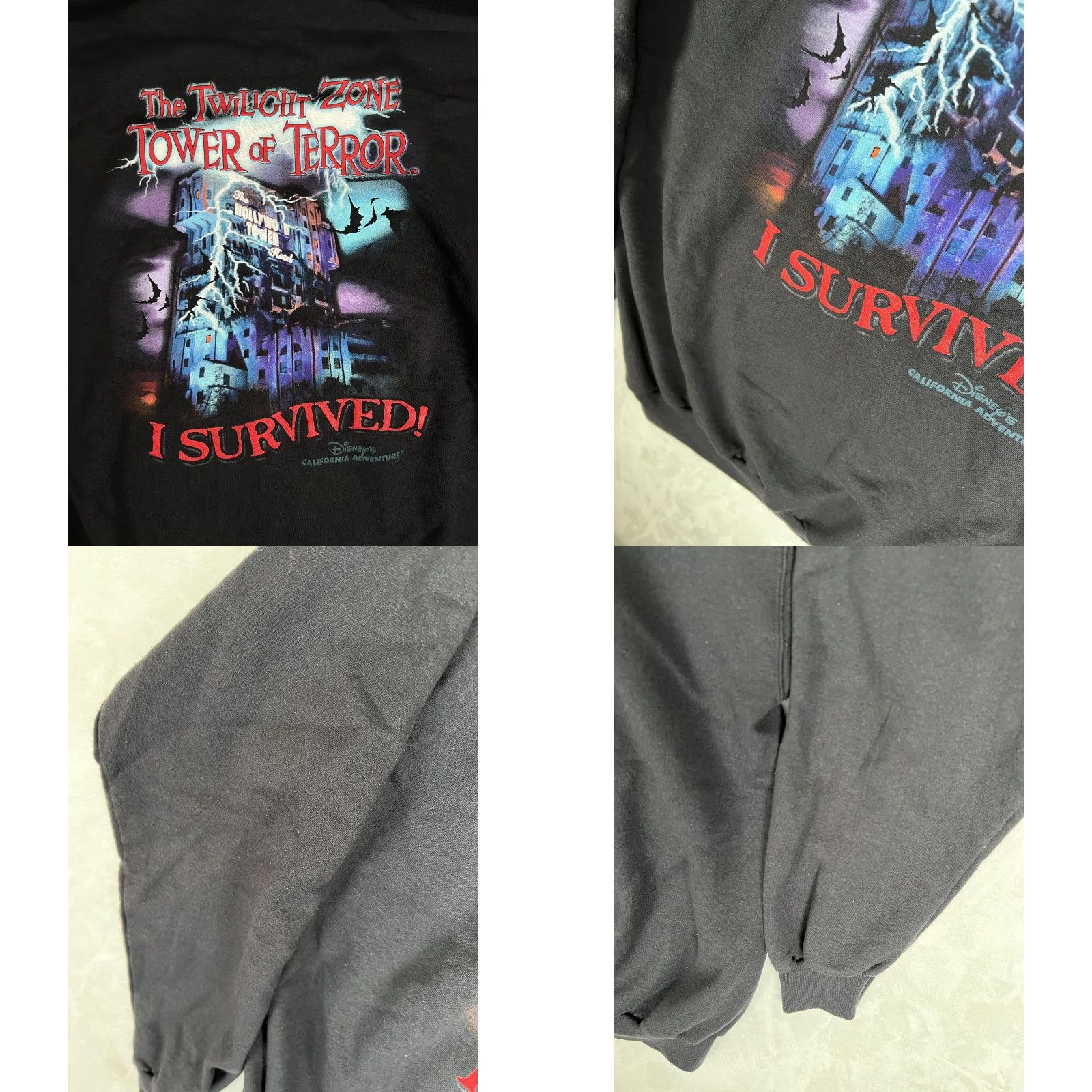 Disney VINTAGE Disney Twilight Zone Tower of Terror Hoodie Mens XL Black Full Zip Size US XL / EU 56 / 4 - 8 Thumbnail