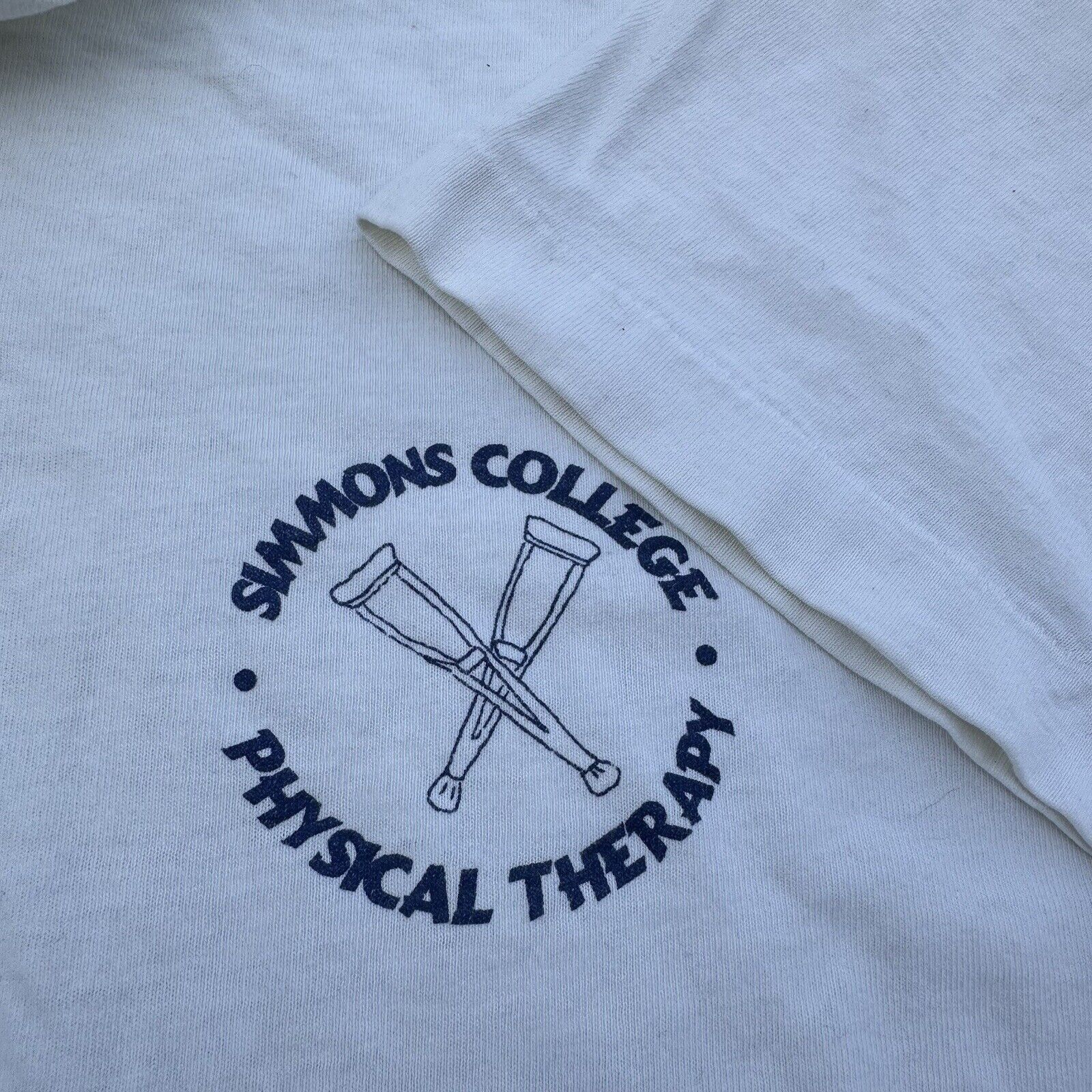 Vintage 80s Simmons College Physical Therapy T-Shirt Funny Vintage Size US L / EU 52-54 / 3 - 2 Thumbnail