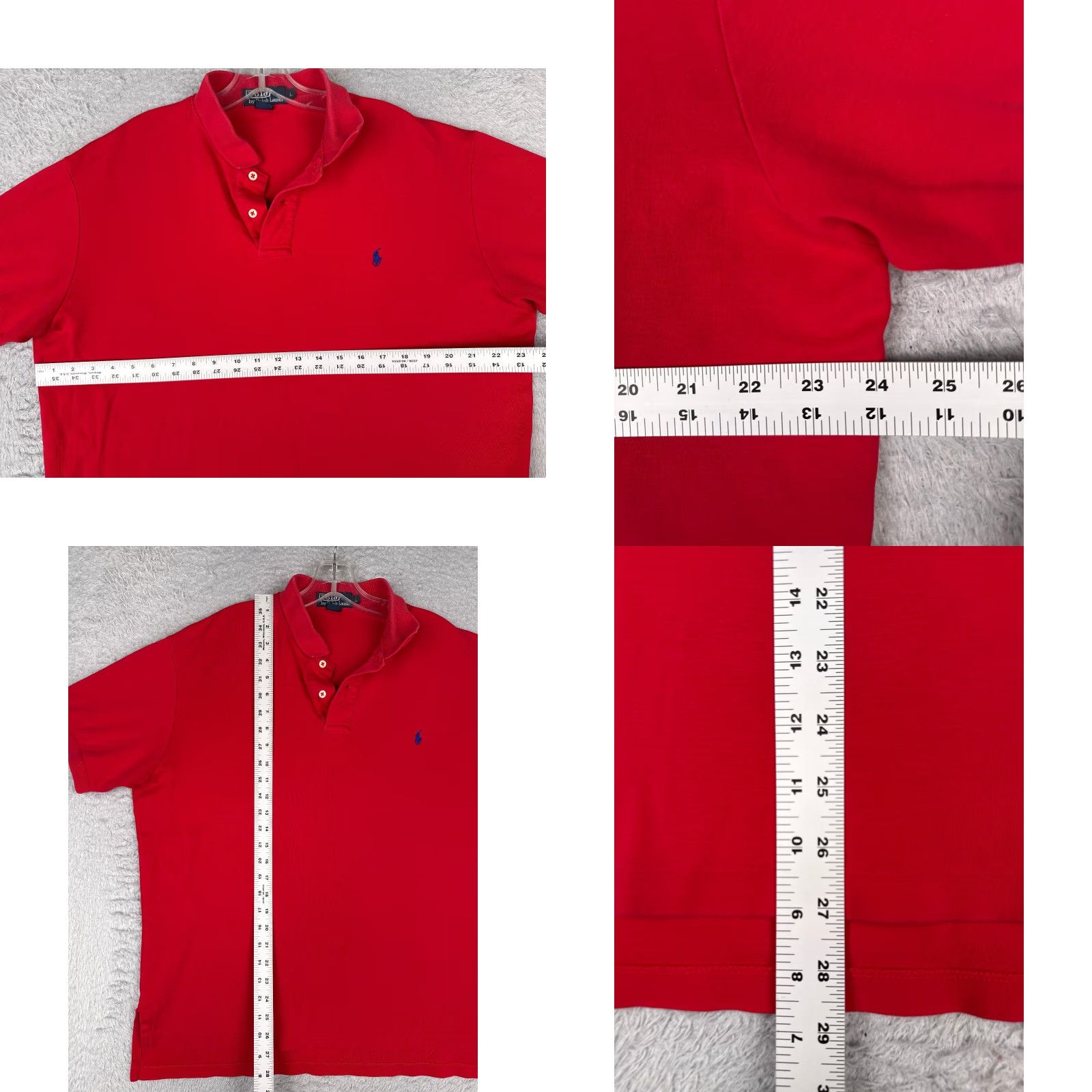 Ralph Lauren VINTAGE Ralph Lauren Polo Shirt Men L Red 100% Cotton Short Sleeve Logo Embroidered Button Collared Classic All Seasons Breathable Regular Size US L / EU 52-54 / 3 - 8 Thumbnail